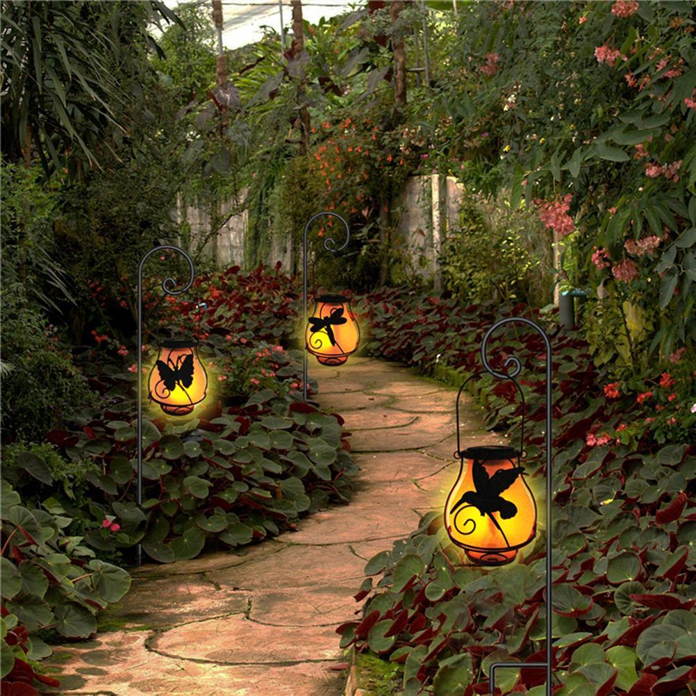Solarbetriebene, Flackernde Flammenlampe Für Den Außenbereich, Wasserdichte Hängelaterne, Dekorative Leuchte Mit Tanzendem Flammeneffekt.