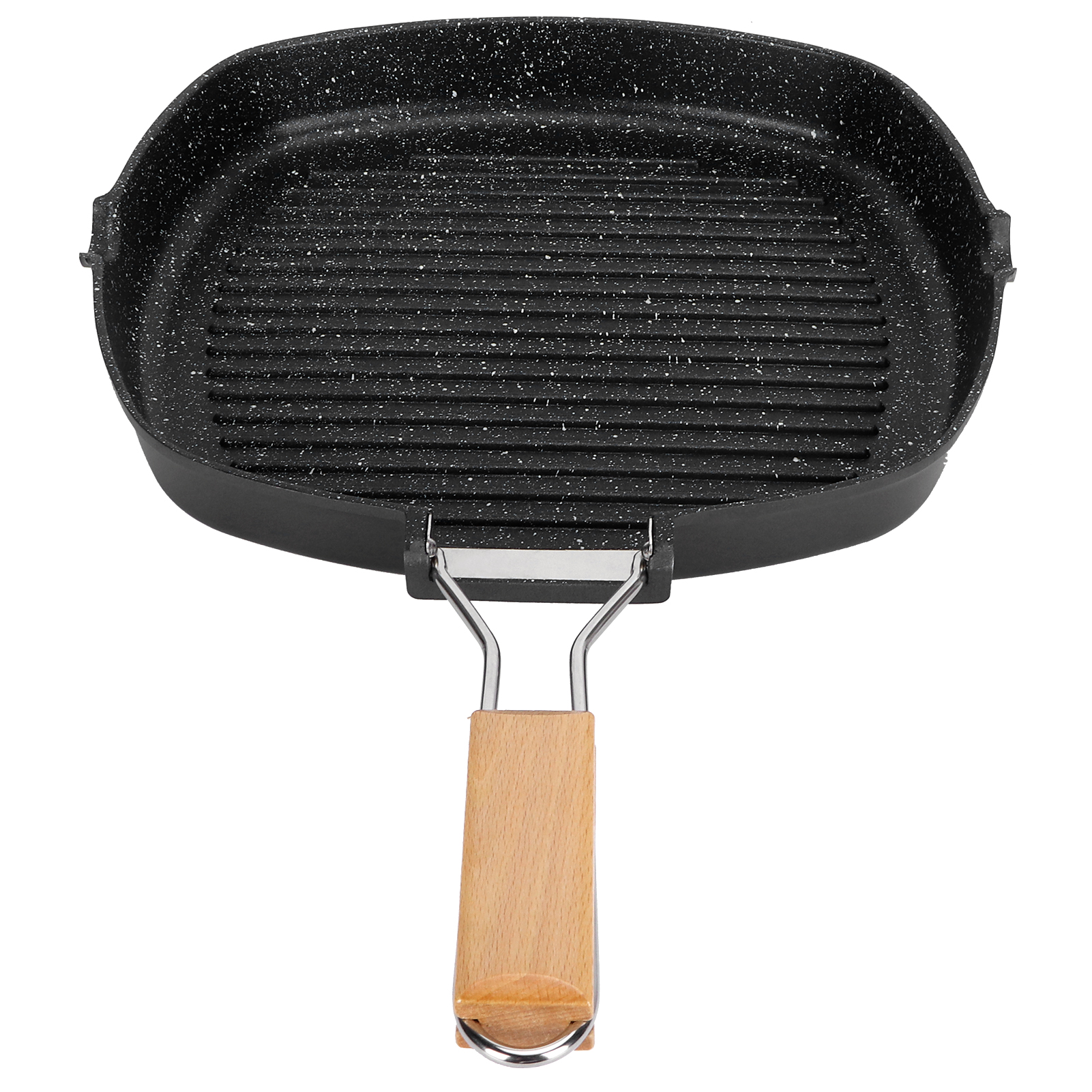 Praktische Antihaftpfanne Für Steaks Und Grillgerichte Mit Klappgriff, Küchenutensil, 28 Cm
