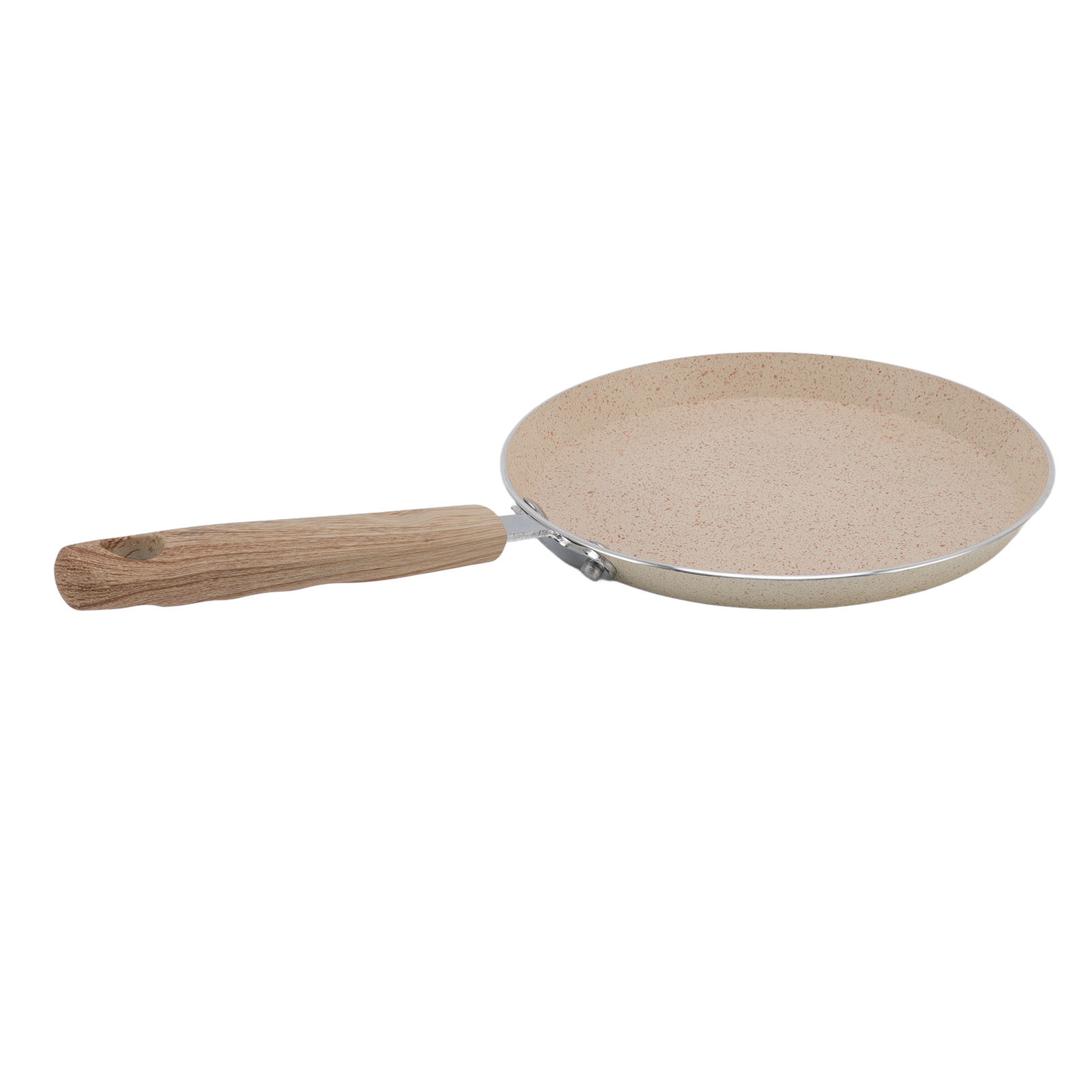 Antihaftbeschichtete Bratpfanne Mit Griff, Flache Aluminiumpfanne Für Frühstück, Pfannkuchen, 18 Cm