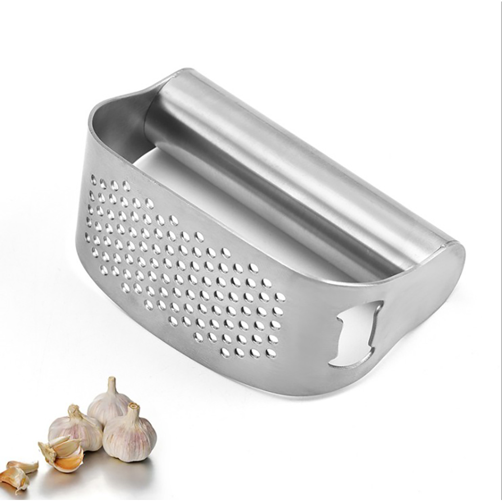 Knoblauchpresse, -mühle, -schäler, -zerkleinerer Mit Flaschenöffner Aus Edelstahl, Küchenutensil