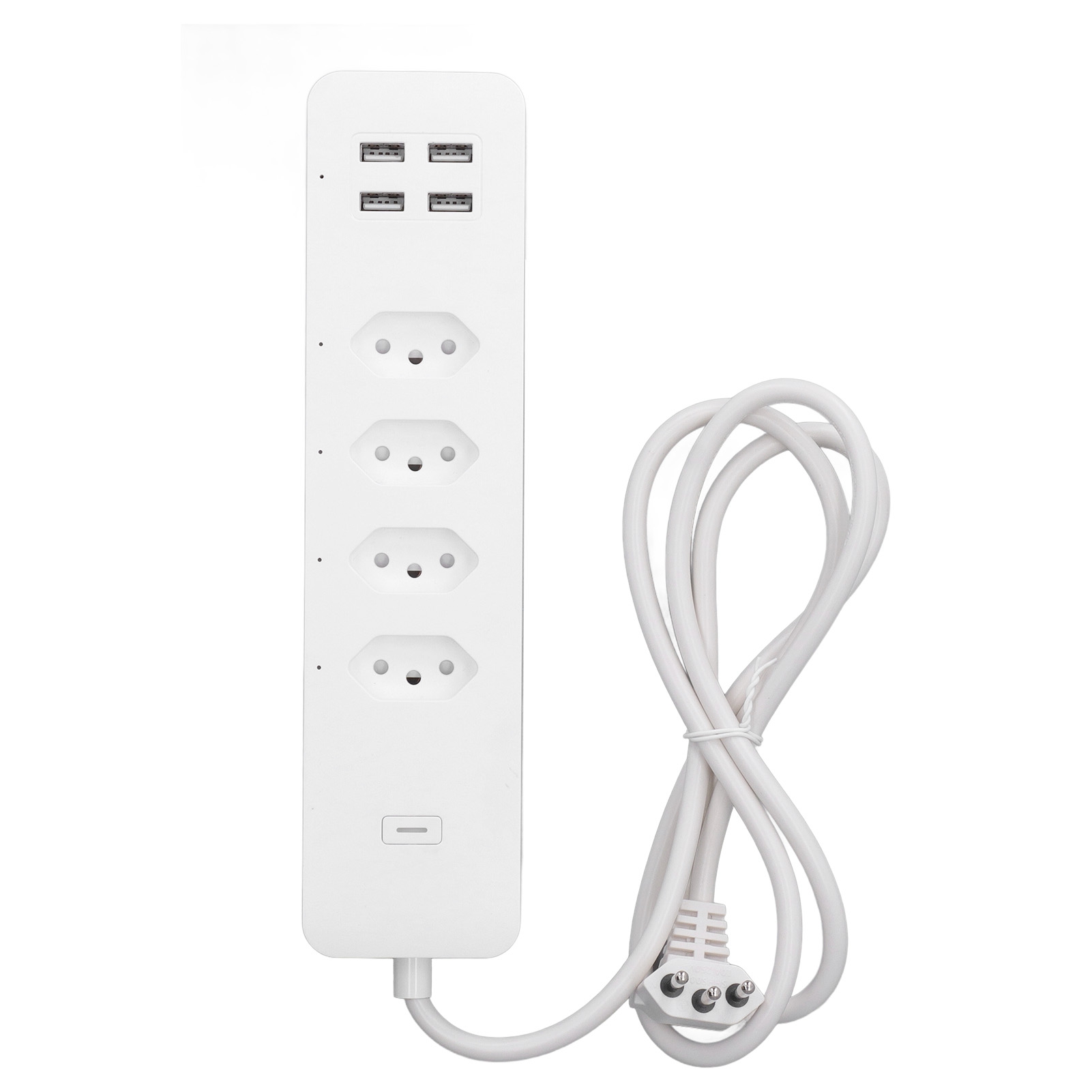 Tuya 2500w 10a 250v Wlan-smart-stecker Mit 4 Einzeln Steuerbaren Steckdosen Und 4 Usb-anschlüssen, Überspannungsschutz, Brasilianischer Stecker