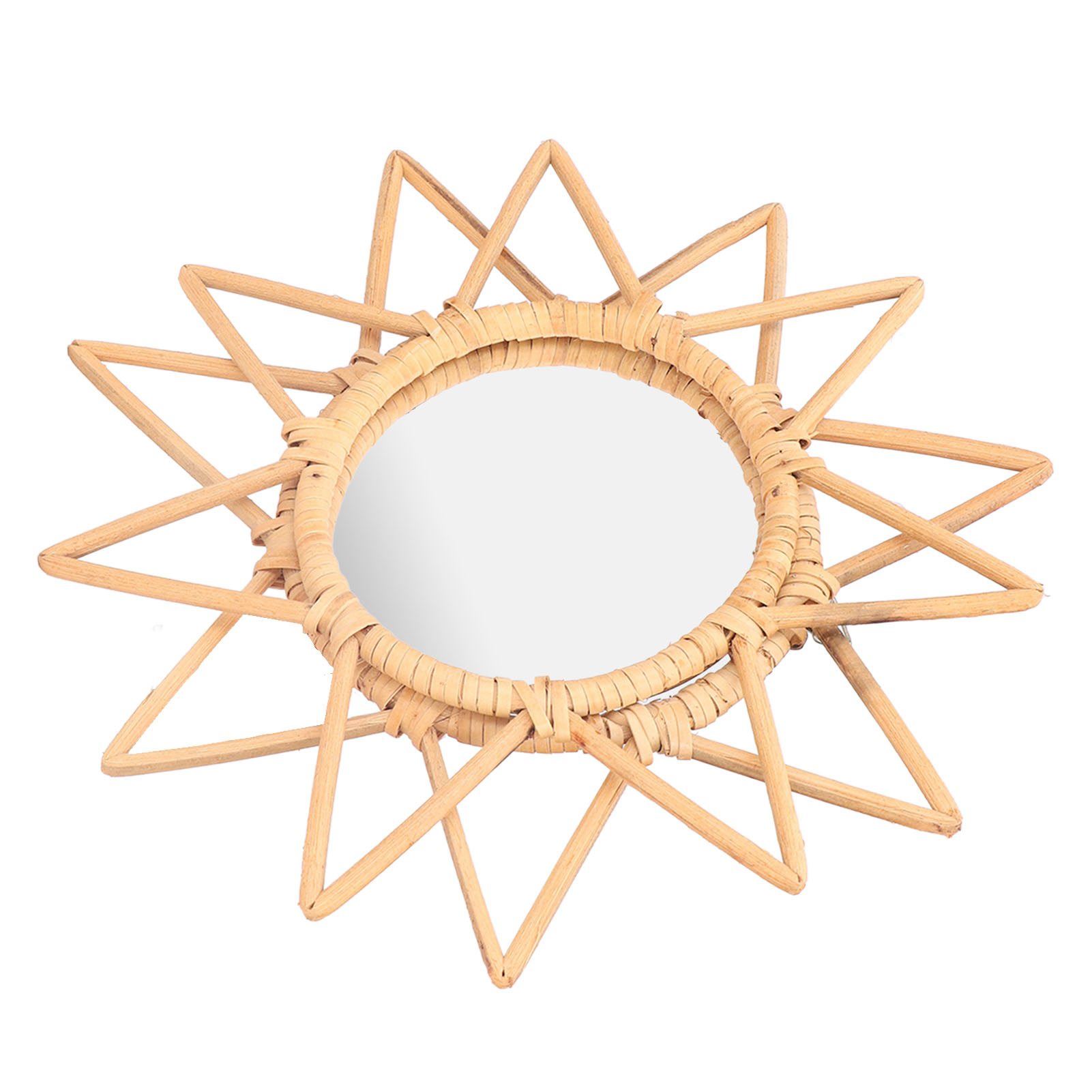 Nordischer Friseurspiegel Aus Geflochtenem Rattan, Dekorativ Für Salon, Badezimmer, Hotel, Retro-schminkspiegel In Sternform Zur Wandmontage.