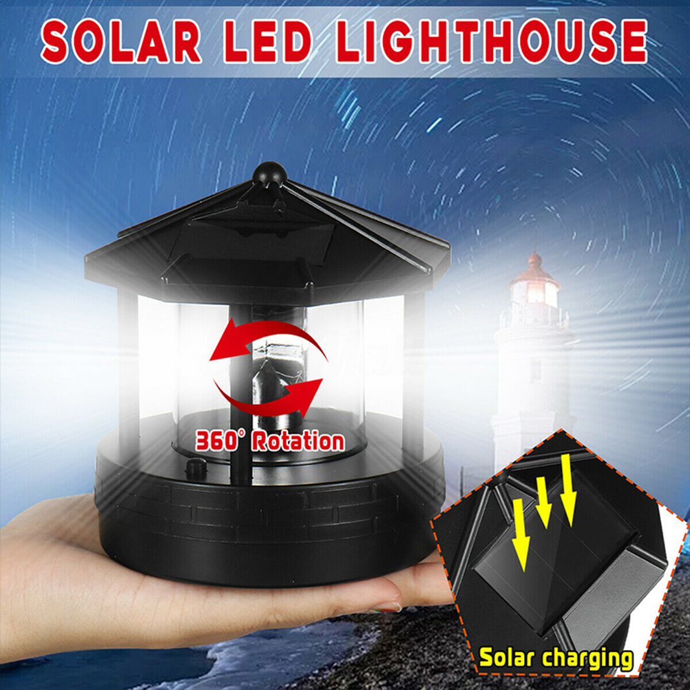 Wasserdichter, Drehbarer Solar-led-leuchtturm Für Den Außenbereich, Dekorativer Lichtturm Für Garten, Rasen Und Terrasse