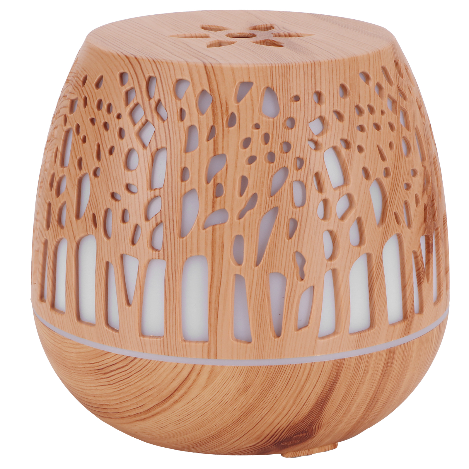 400-ml-aromatherapie-lufterfrischer, Helles Holz Mit Durchbrochenem Design, Eu-stecker 100–240 V
