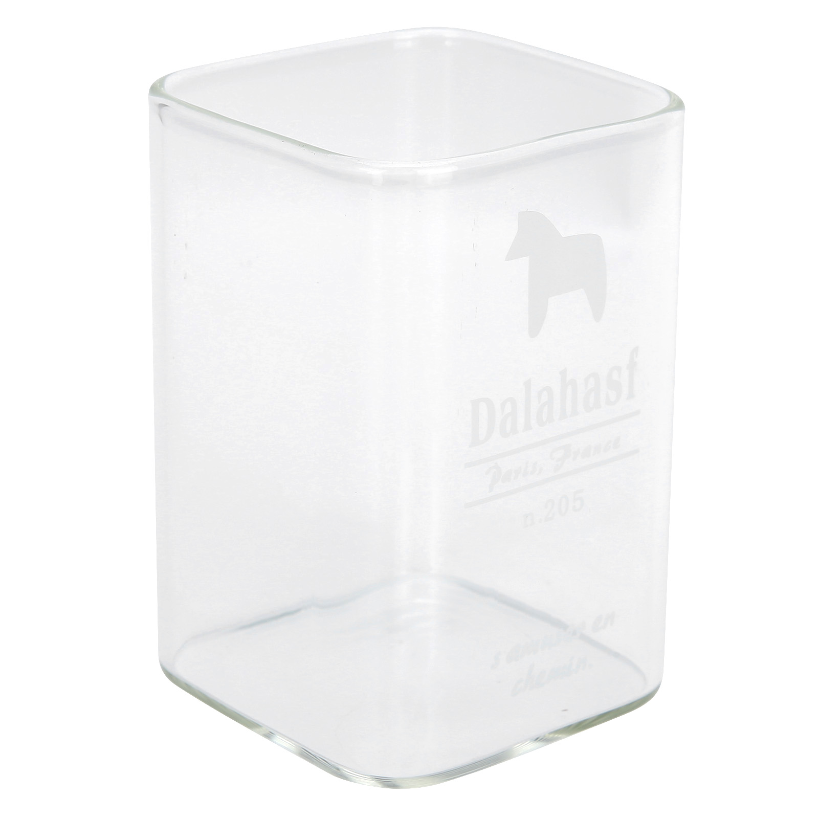 240 Ml Quadratischer, Hitzebeständiger Glasbecher Mit Pferdemotiv, Küchenbecher.