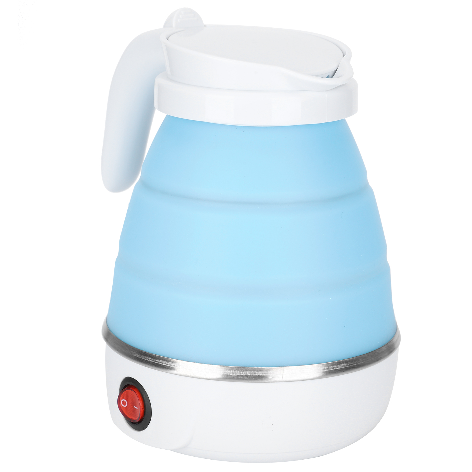 Zusammenklappbarer Wasserkocher (600 W) Aus Silikon, Blau, 220–240 V (eu), Für Zuhause Und Unterwegs