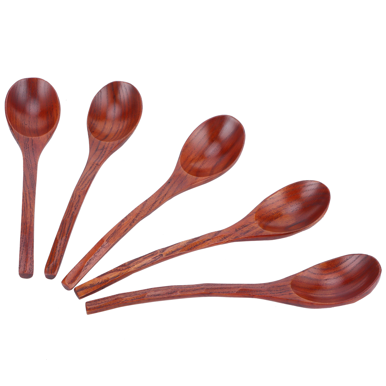 Set Mit 5 Japanischen Holzlöffeln, Langer Griff, Suppenlöffel, Küchenutensilien Für Den Haushalt
