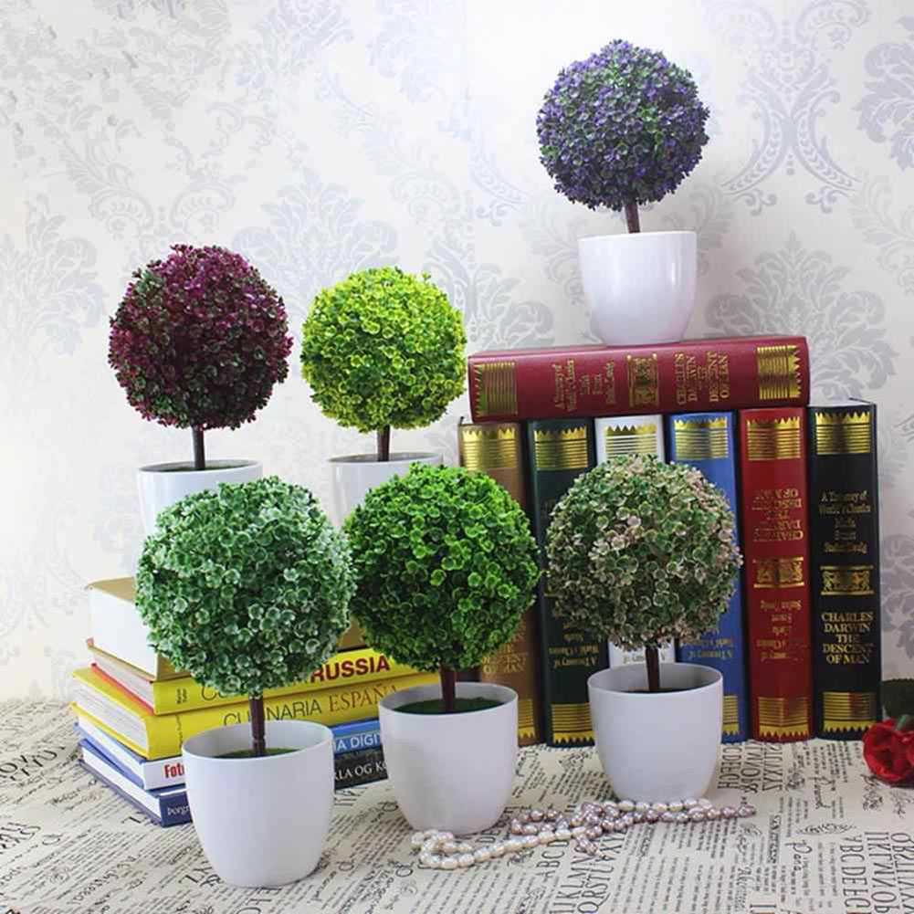 Künstliche Dekokugel Im Topf, Künstliche Buchsbaumpflanze, Bonsai-imitation Zur Innendekoration