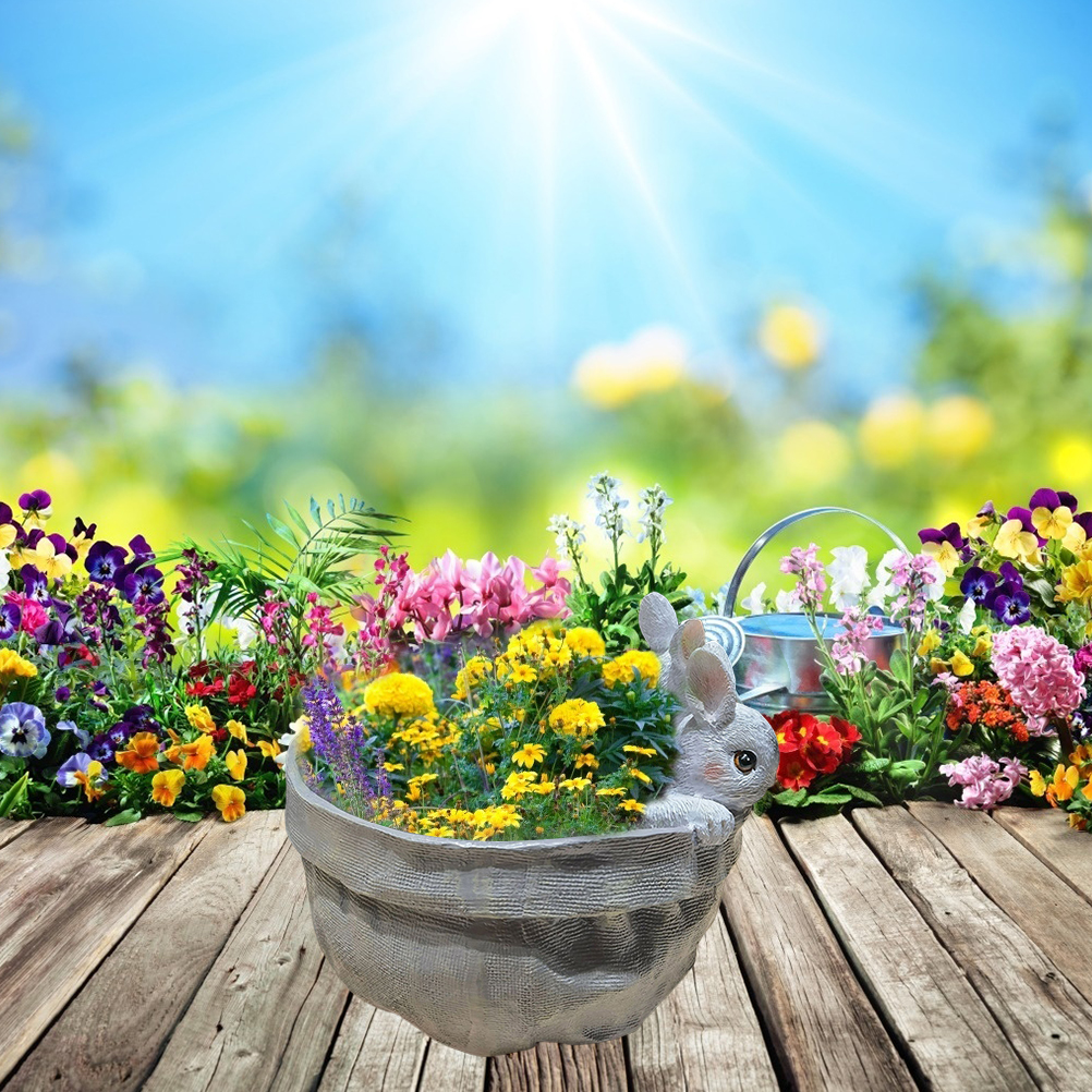 Blumentopf In Hasenform Für Sukkulenten, Dekorativer, Tierförmiger Gartenpflanztopf, Künstlerischer Topf Für Sukkulenten