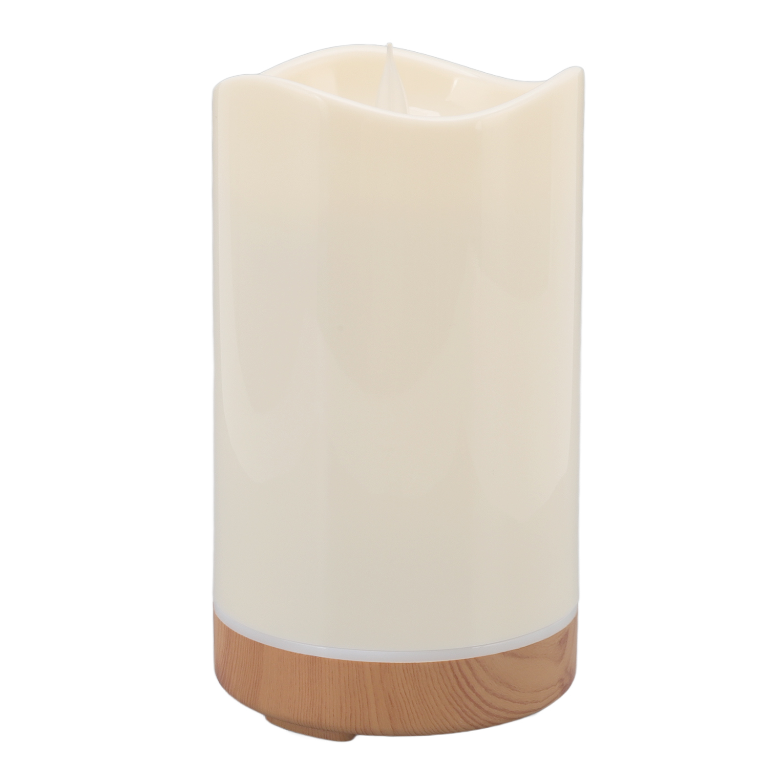 Aromatherapie-diffusor (130 Ml), Kerzenform, Holzmaserung, Flammenlampe (100–240 V), Eu-stecker, Weihnachtsgeschenk
