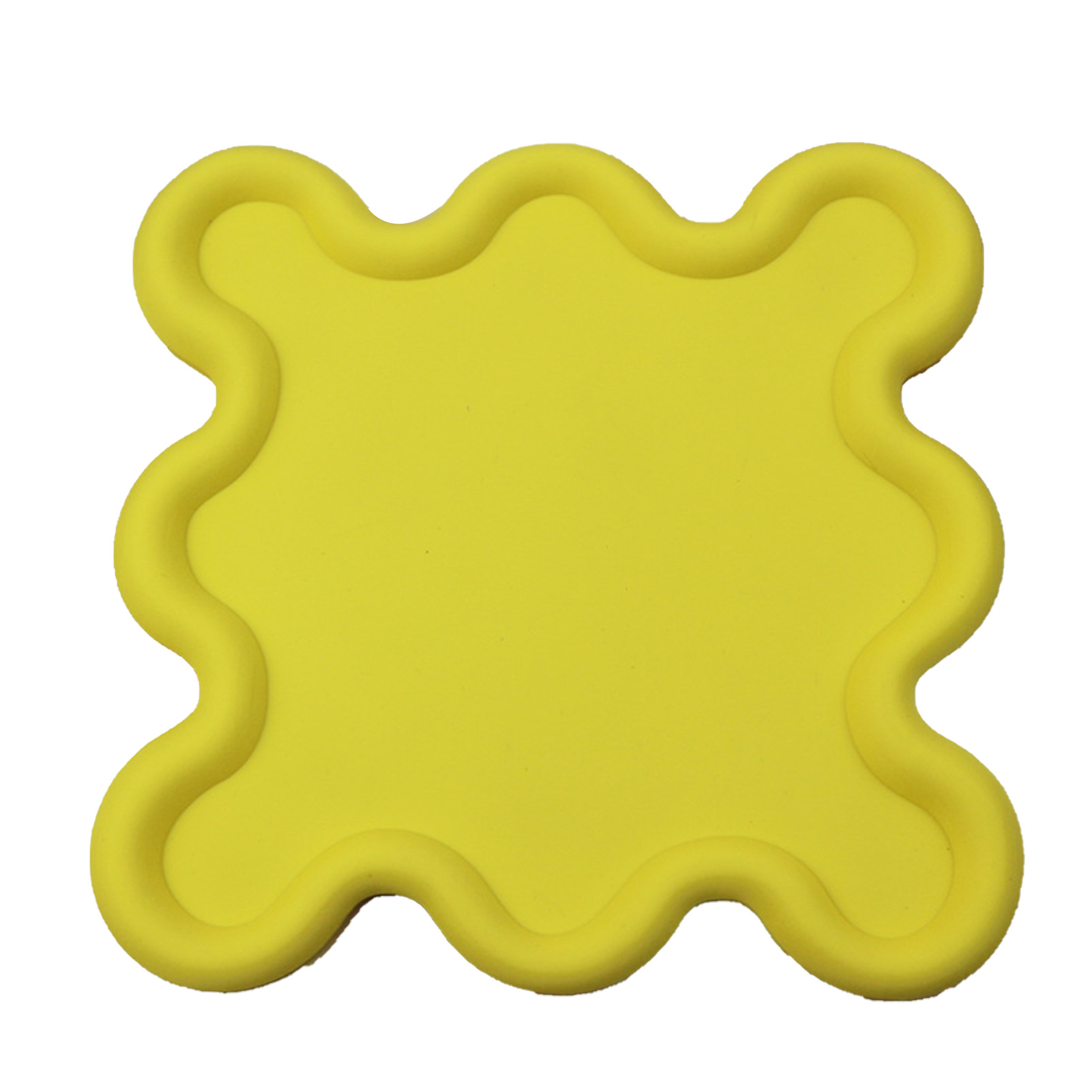 Set Mit 6 Gelben Pvc-untersetzern, Unregelmäßige Form, Hitzebeständig, Wasserdicht, Für Küche Und Haushalt.