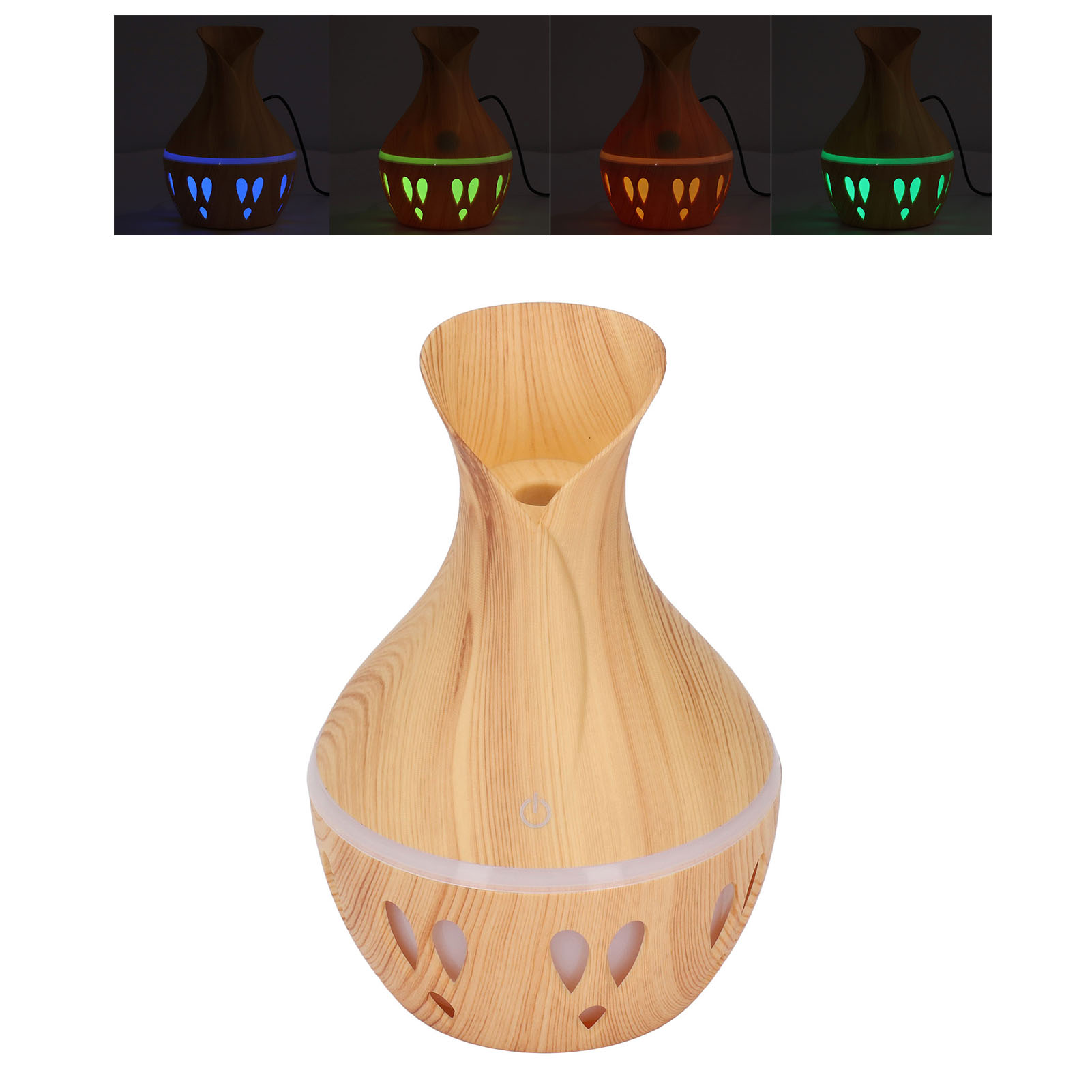 300-ml-diffusor Für Ätherische Öle, Holzoptik, Usb-anschluss, 7-farbige Led-beleuchtung, Leiser Nebelvernebler, Luftbefeuchter Für Schlafzimmer Oder Büro