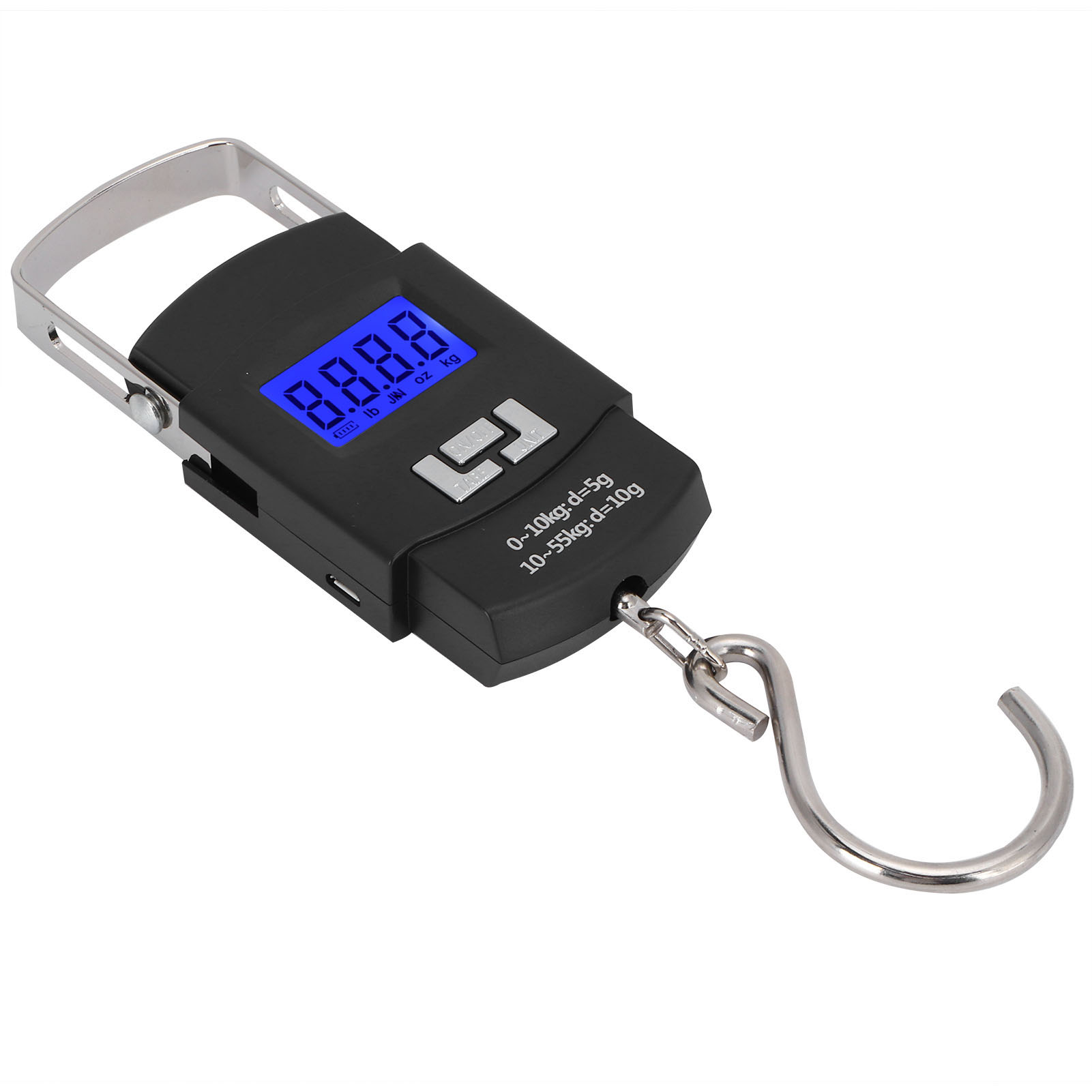 Elektronische Waage Bis 55 Kg, Tragbare Digitale Badezimmerwaage Mit Aufhängehaken Für Angeln, Expresspakete Und Gepäck.