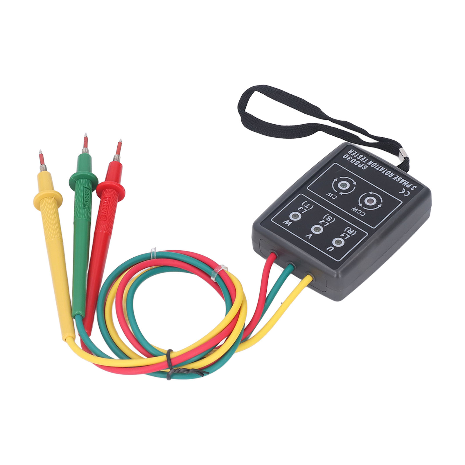 Dreiphasen-phasenfolgeprüfer 60–600 V Ac, 5 Led-anzeigen, Batterielos, 3 Messleitungen, Phasenfolgeregler