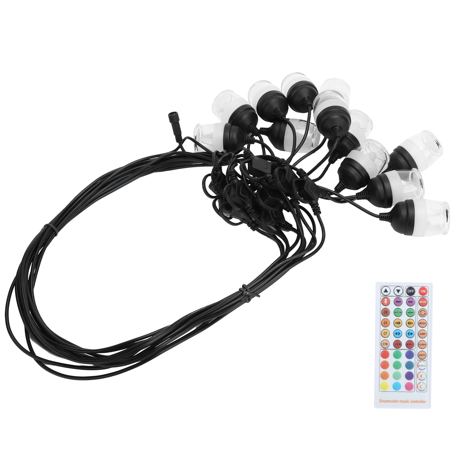 Wasserdichte Lichterkette Für Den Außenbereich, Farbenfrohe Rgb-lampen Mit Infrarot-fernbedienung, 100–240 V Eu-stecker