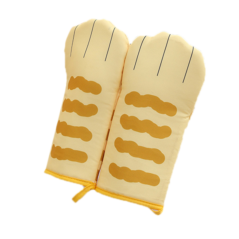 Thermoisolierte Ofenhandschuhe, Küchenhandschuhe Aus Polyester Zum Kochen, Grillen Und Barbecue, Gelb