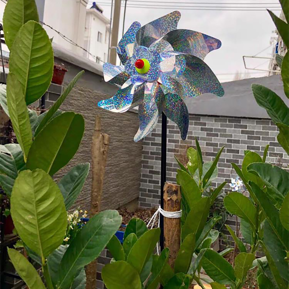Windmühle Zur Vogelabwehr Für Den Außenbereich, Reflektierende, Vogelabweisende Flügel, Drehbare Vogelscheuche Für Den Garten