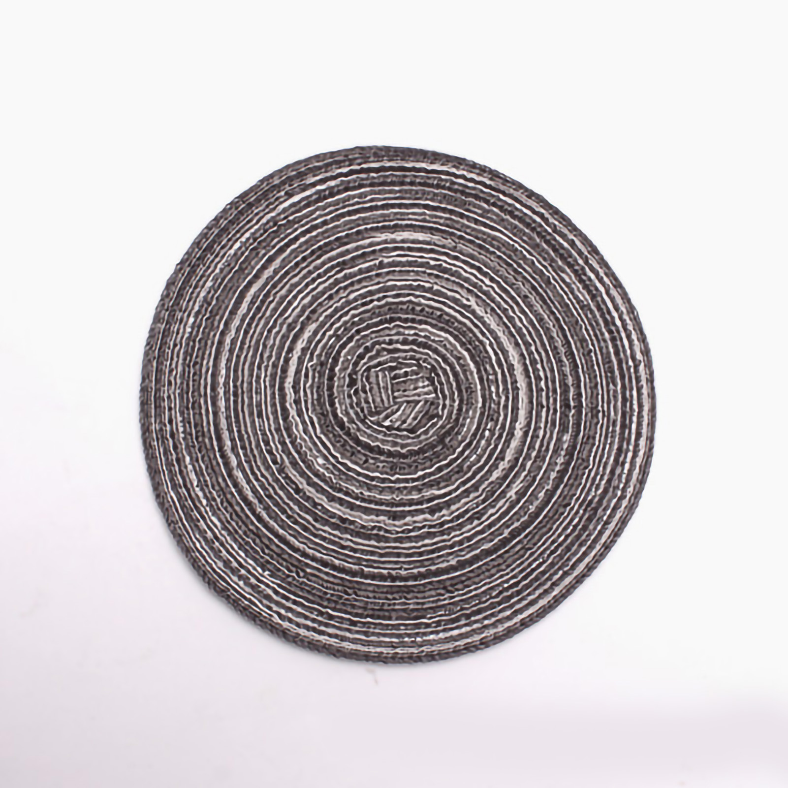 Set Aus 4 Runden, Gewebten Untersetzern, Dunkelgrau, Durchmesser 30 Cm, Wärmedämmung Für Esstische, Hitzeschutz, Tischdekoration.