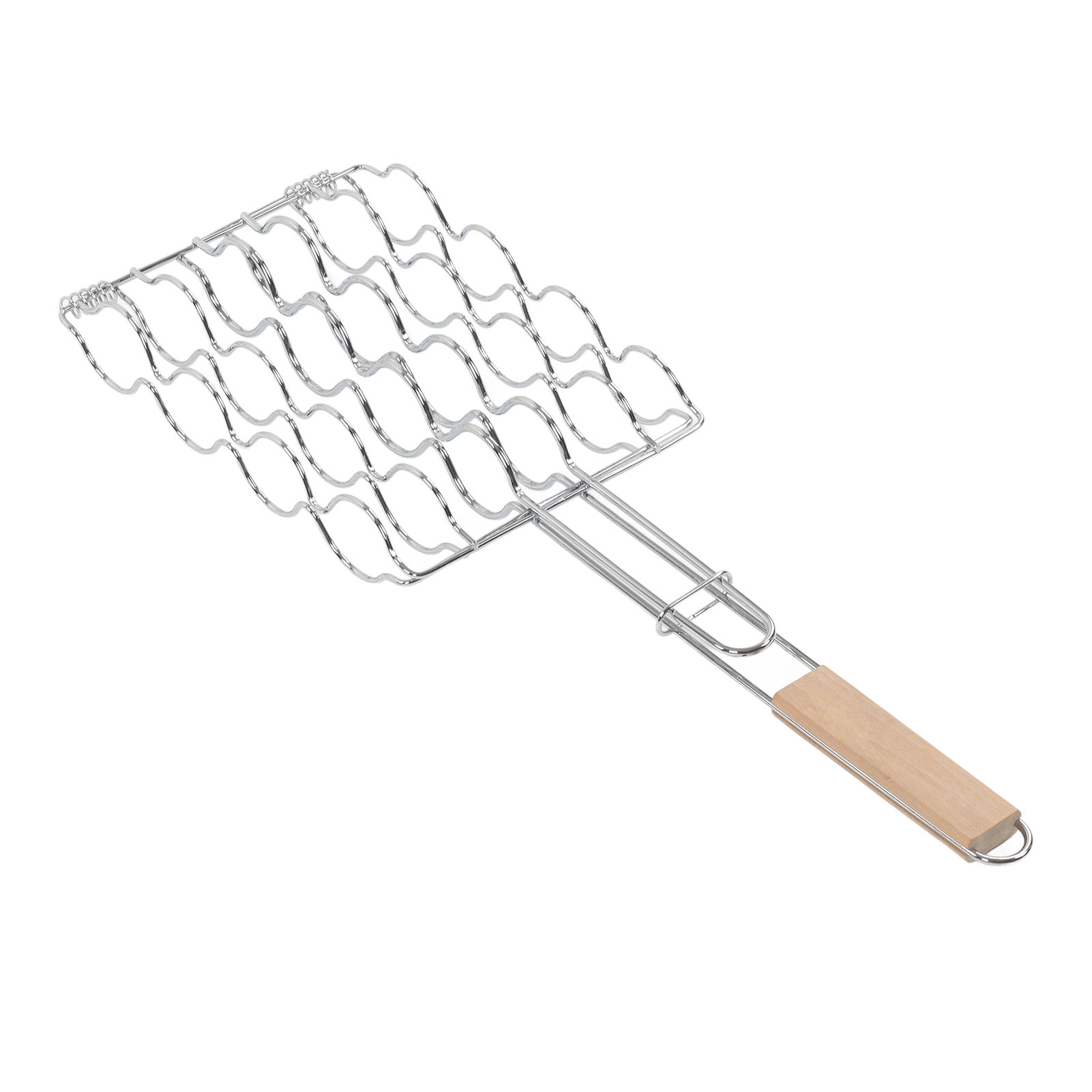 Maiskorb Für Den Grill, Edelstahl, Buchenholzgriff, Gleichmäßiges Garen, Fasst 4 Maiskolben, Grillständer, Ideal Zum Campen