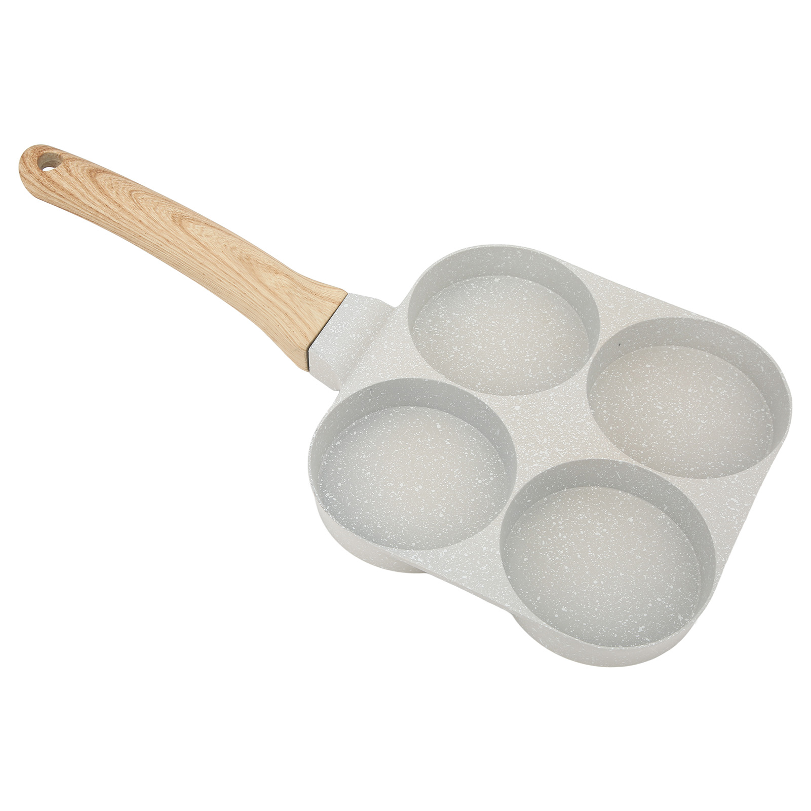 Antihaftbeschichtete Hamburgerpfanne Mit 4 Mulden, Mini-omelettpfanne (4 Tassen) Mit Griff Für Universelle Induktionskochfelder Mit Flachem Boden.