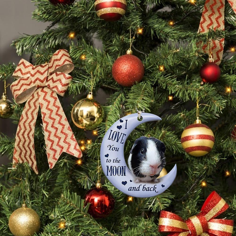 Acryl-anhänger „frosch Auf Mond“ Für Weihnachtsbaum, Autodekoration, Partyschmuck, Geschenke