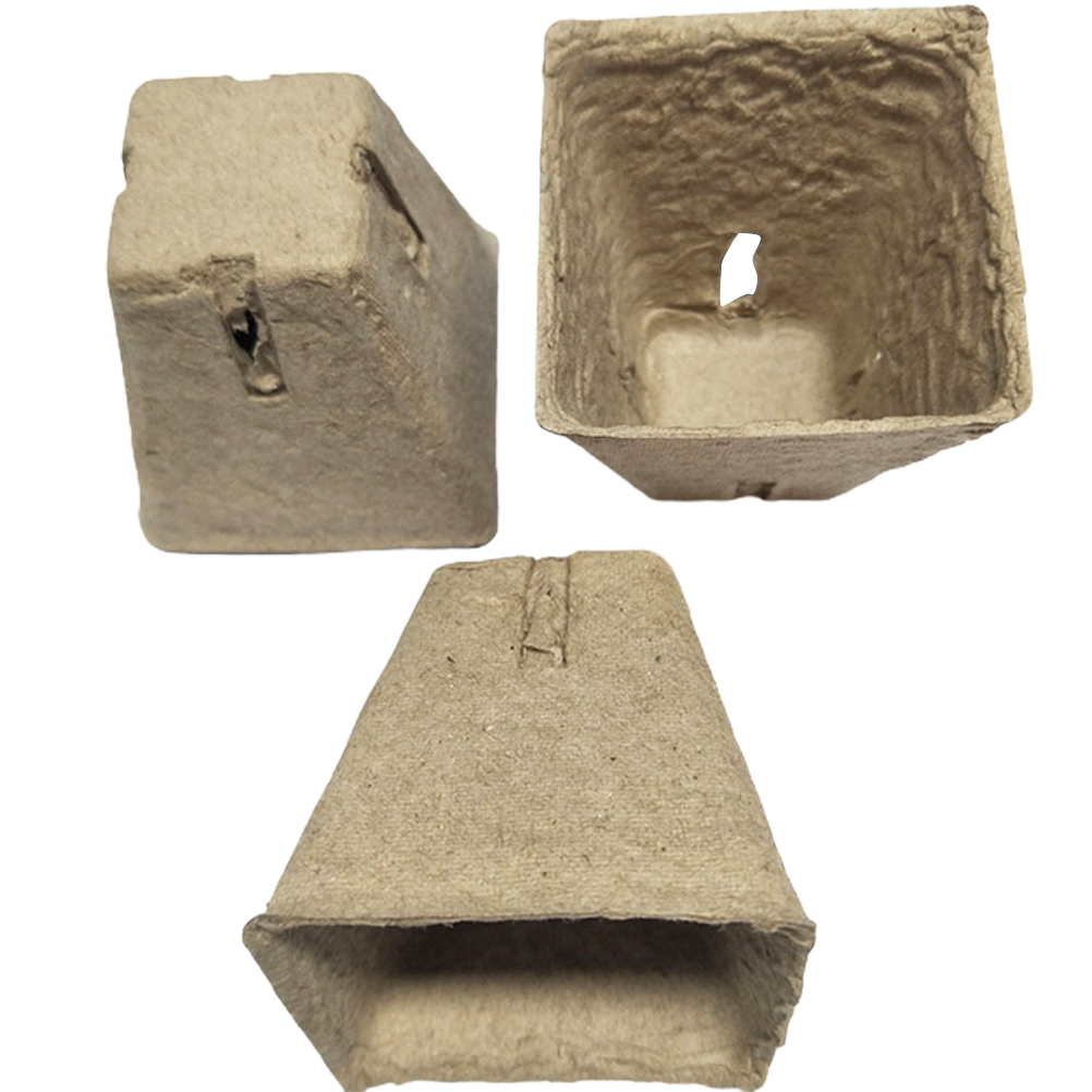 100 Biologisch Abbaubare 6x6x6cm Zellstofftöpfe Zum Aussäen, Gärtnern Und Aufziehen Von Setzlingen Wiederverwendbar Und Kompostierbar.