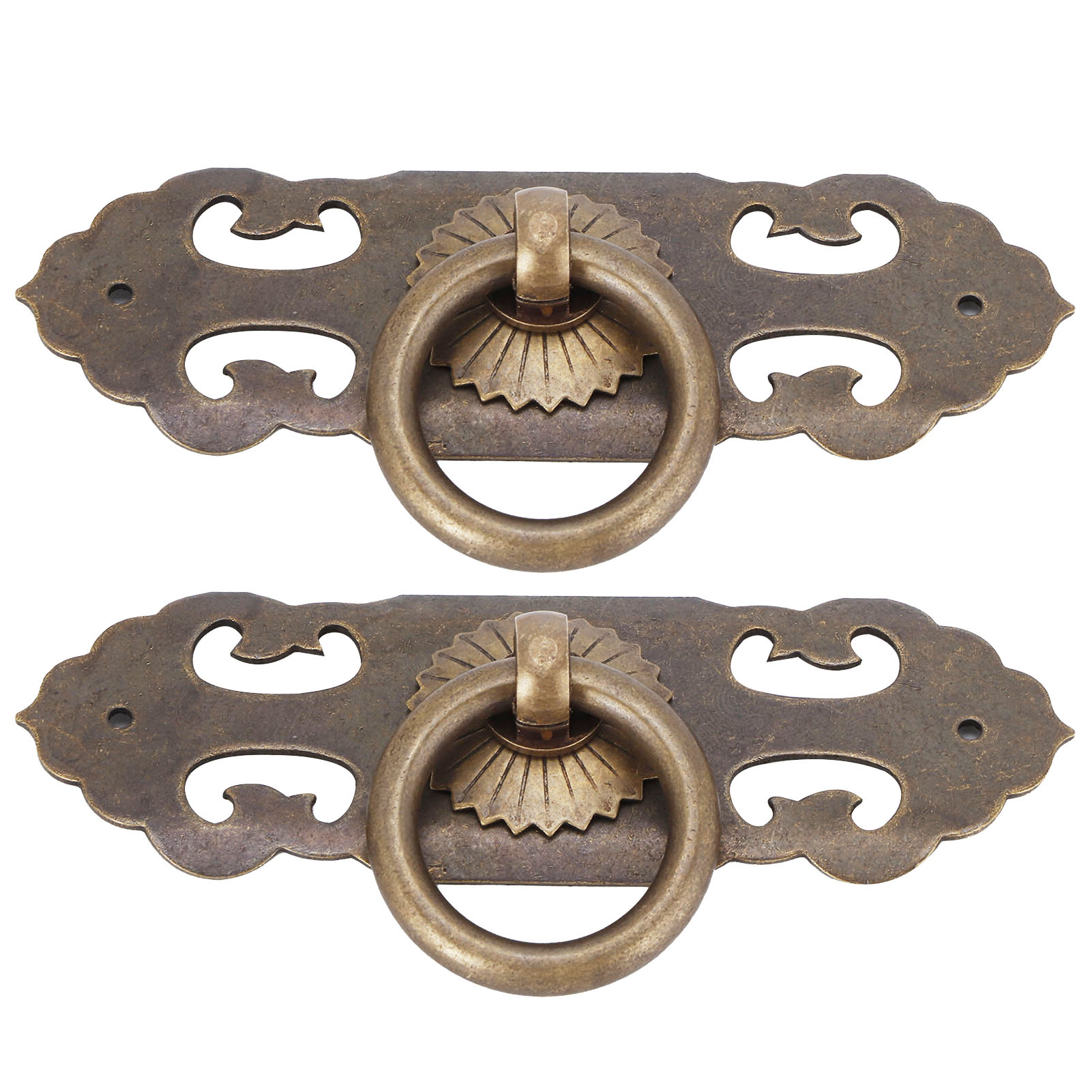 90 Mm Horizontale Schubladenschienen, Antike Kupfer-möbelgriffe, Hohl, 2er-set, Schrankbeschläge