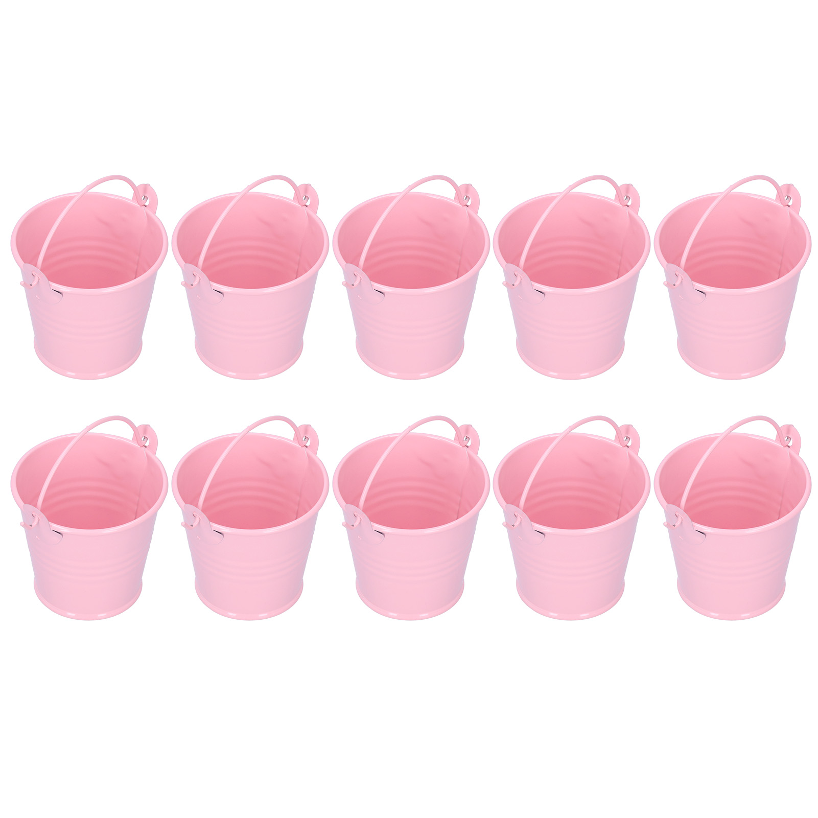 10 Mini-metalleimer-töpfe Für Sukkulenten, Für Drinnen Und Draußen, Rosa, 4 X 5,5 X 6 Cm
