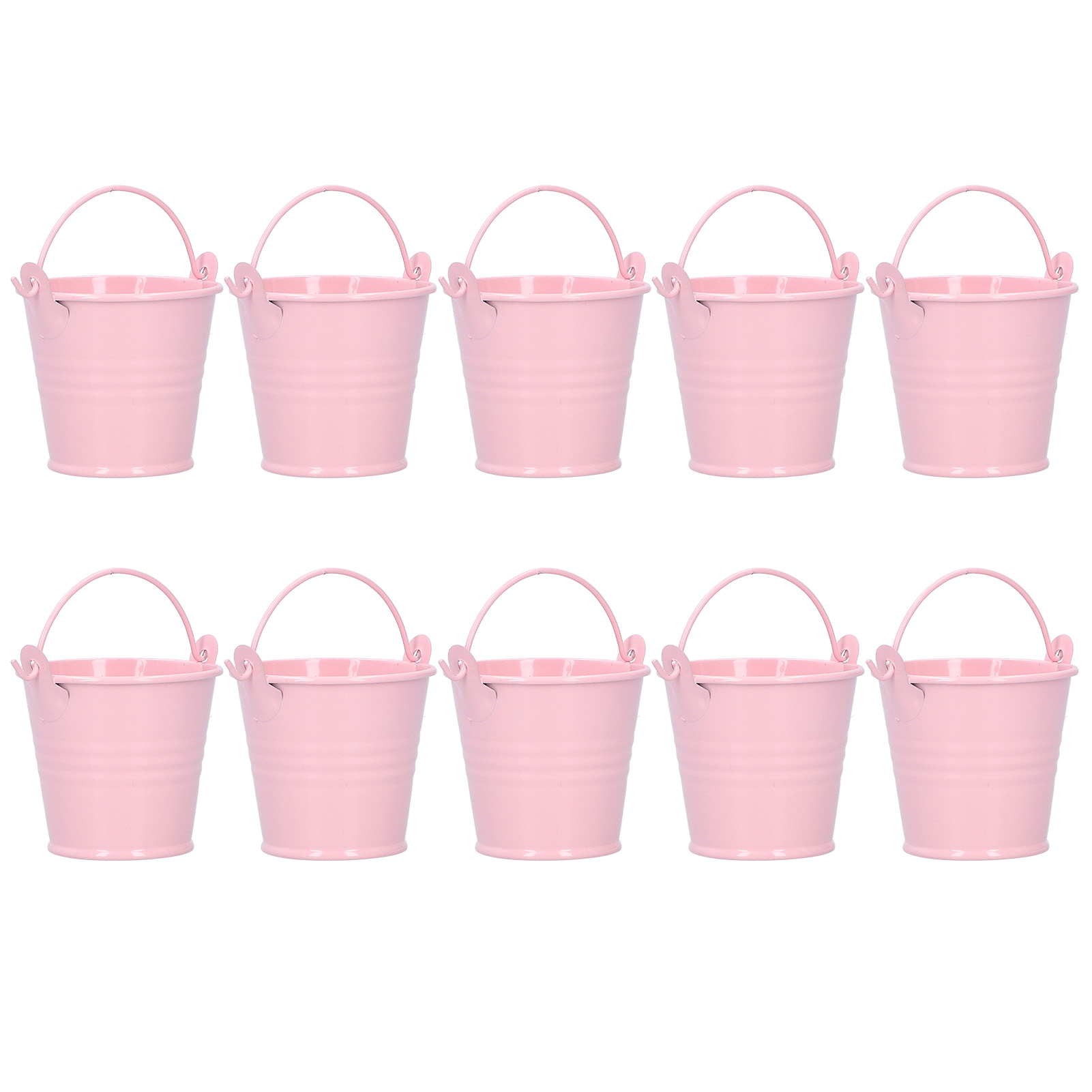 10 Miniatur-metalleimer Für Sukkulenten, Dekorative Blumentöpfe Für Drinnen Und Draußen, Rosa, 4 X 5,5 X 6 Cm