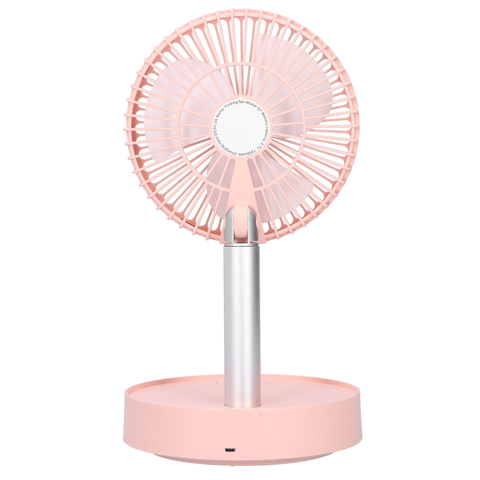 Mini-tragbarer Faltventilator Mit Schüttelkopf, Elektrisch, Teleskopierbar, Für Zuhause, Büro Und Outdoor-einsatz, Rosa