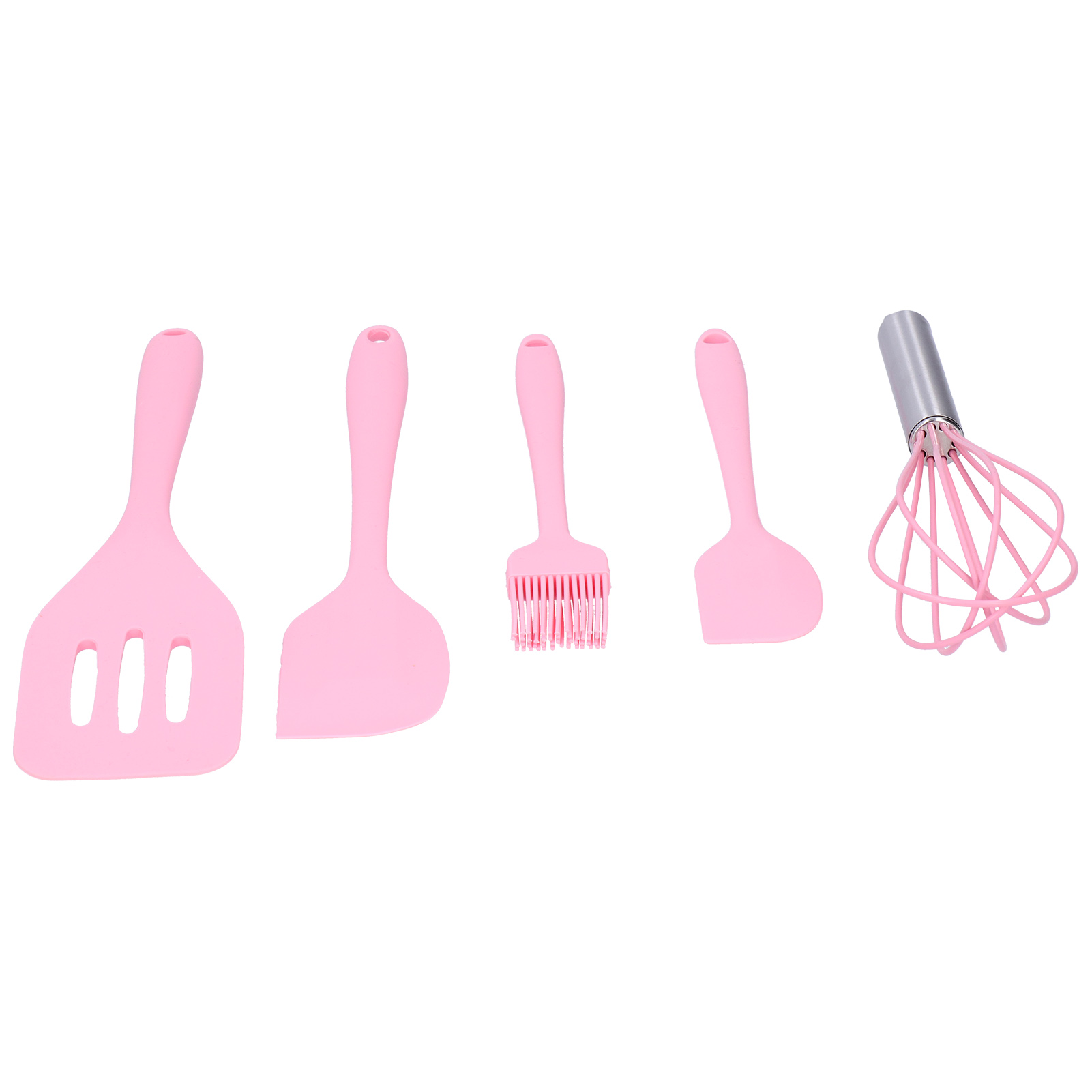 Set Mit 3 Rosa Silikon-küchenspateln, Hitzebeständig, Teigschaber, Schneebesen, Küchenutensilien