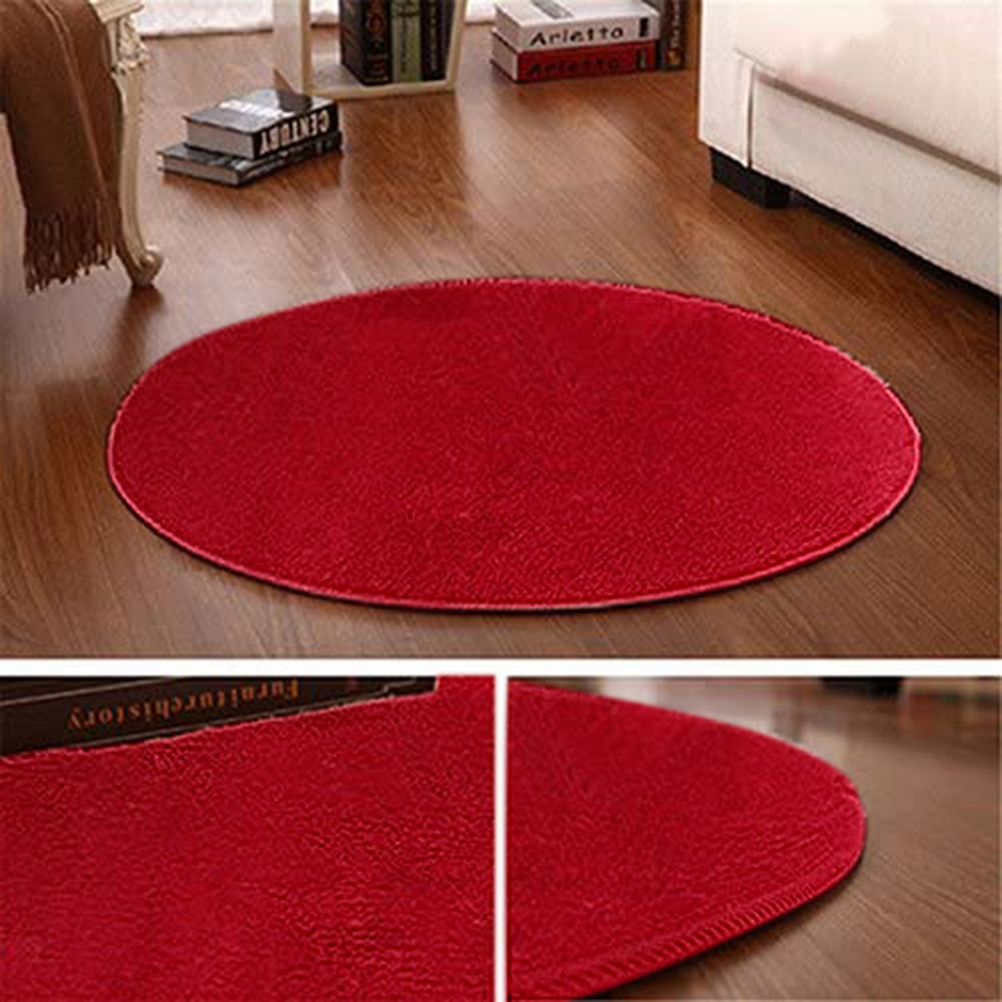 Runder, Leuchtend Roter Teppich, 40 X 40 Cm, Weich Und Flauschig, Für Wohnzimmer Und Sofa