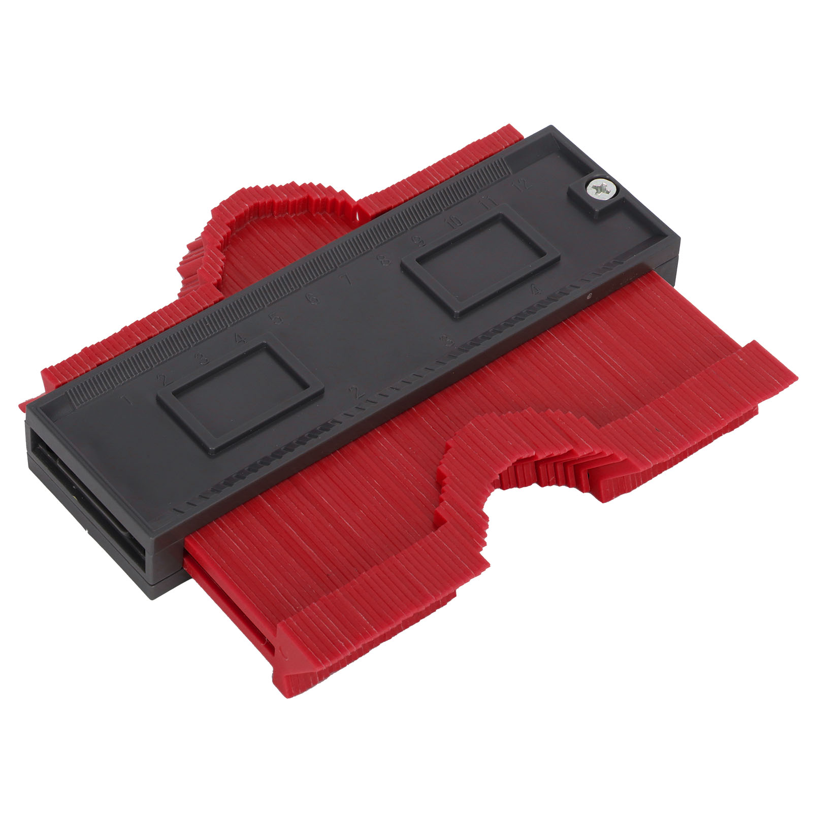 Konturlineal-kopierer Mit Verriegelungsmechanismus, Messwerkzeug Für Unregelmäßige Konturen Bei Der Holzbearbeitung, Rot, Klein, 127 Mm / 5 Zoll
