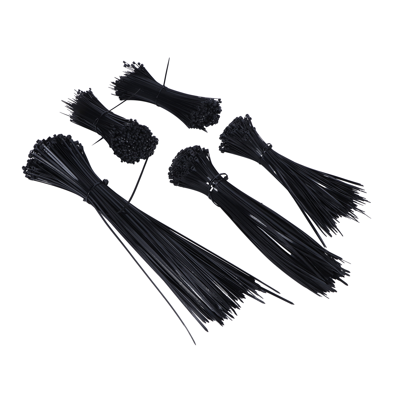 5 Schwarze Kabelbinder Aus Nylon, 5 Wiederverwendbare Kabelbinder Zur Aufbewahrung Und Organisation Von Kabeln