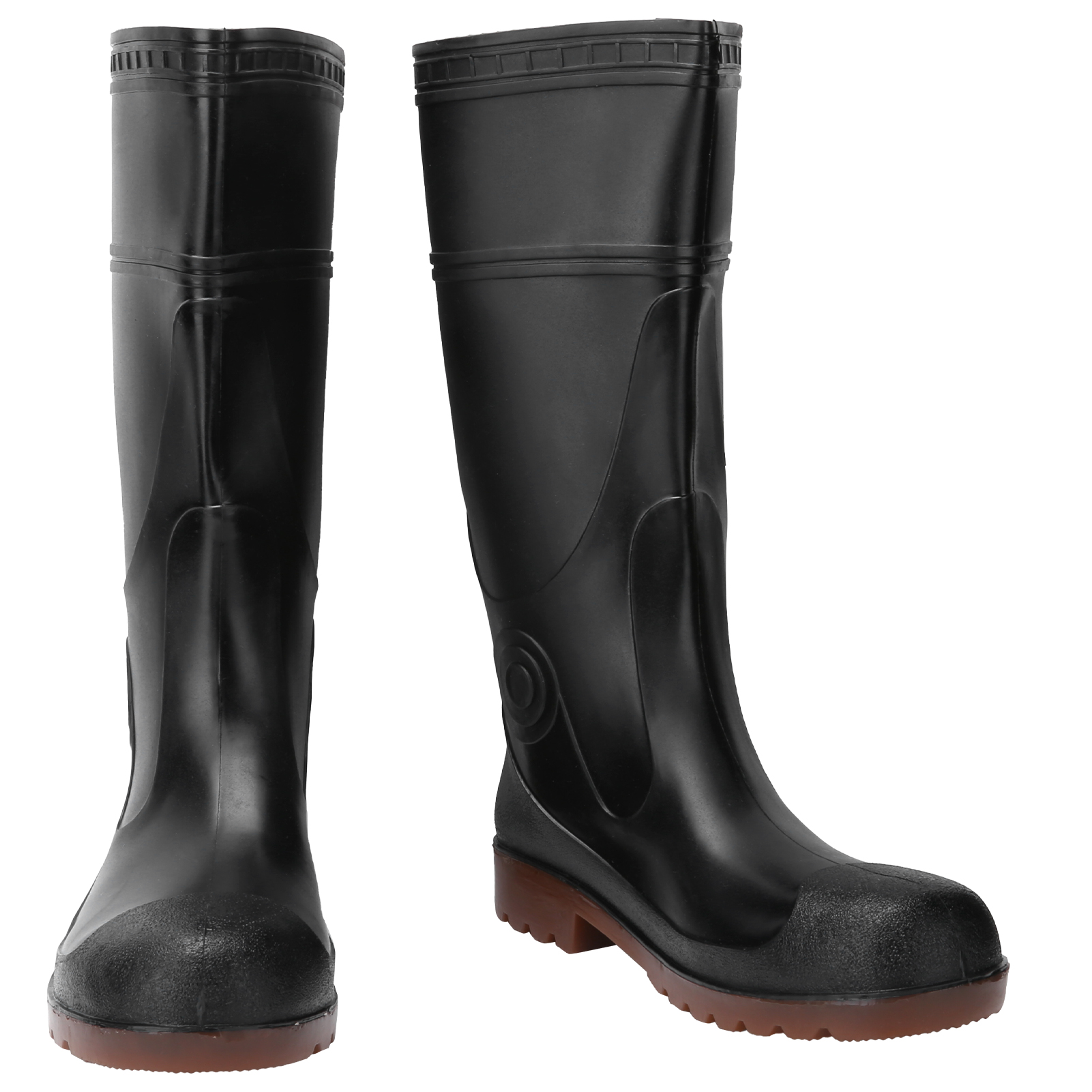 Pvc-regenstiefel, Rutschfest, Wasserdicht, Arbeitssicherheitsschuhe, Schuhzubehör, Schwarz, Größe 42, 1 Paar Pro Packung.