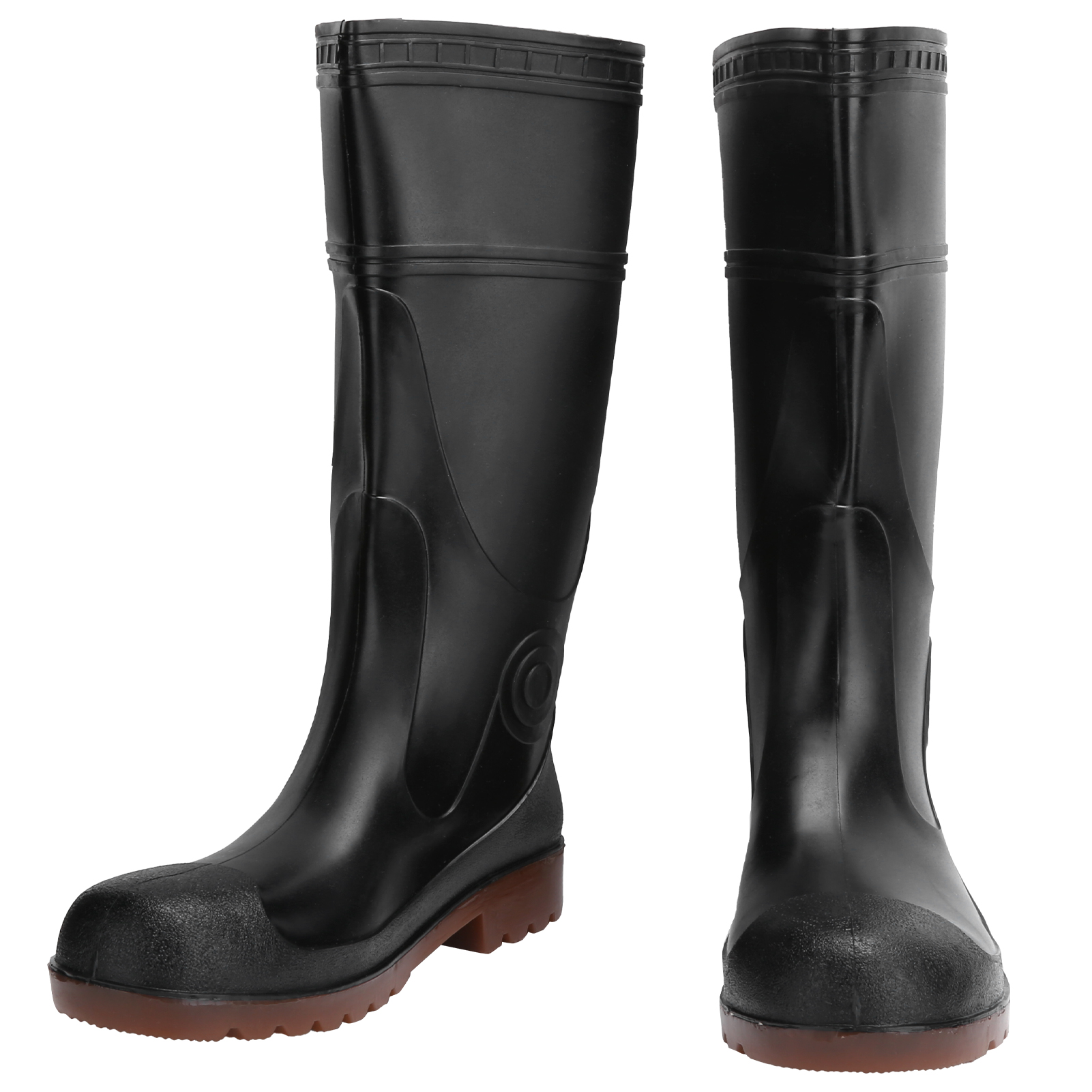 1 Paar Wasserdichte, Rutschfeste Pvc-regenstiefel, Sicherheitsschuhe, Schwarz, Größe 41