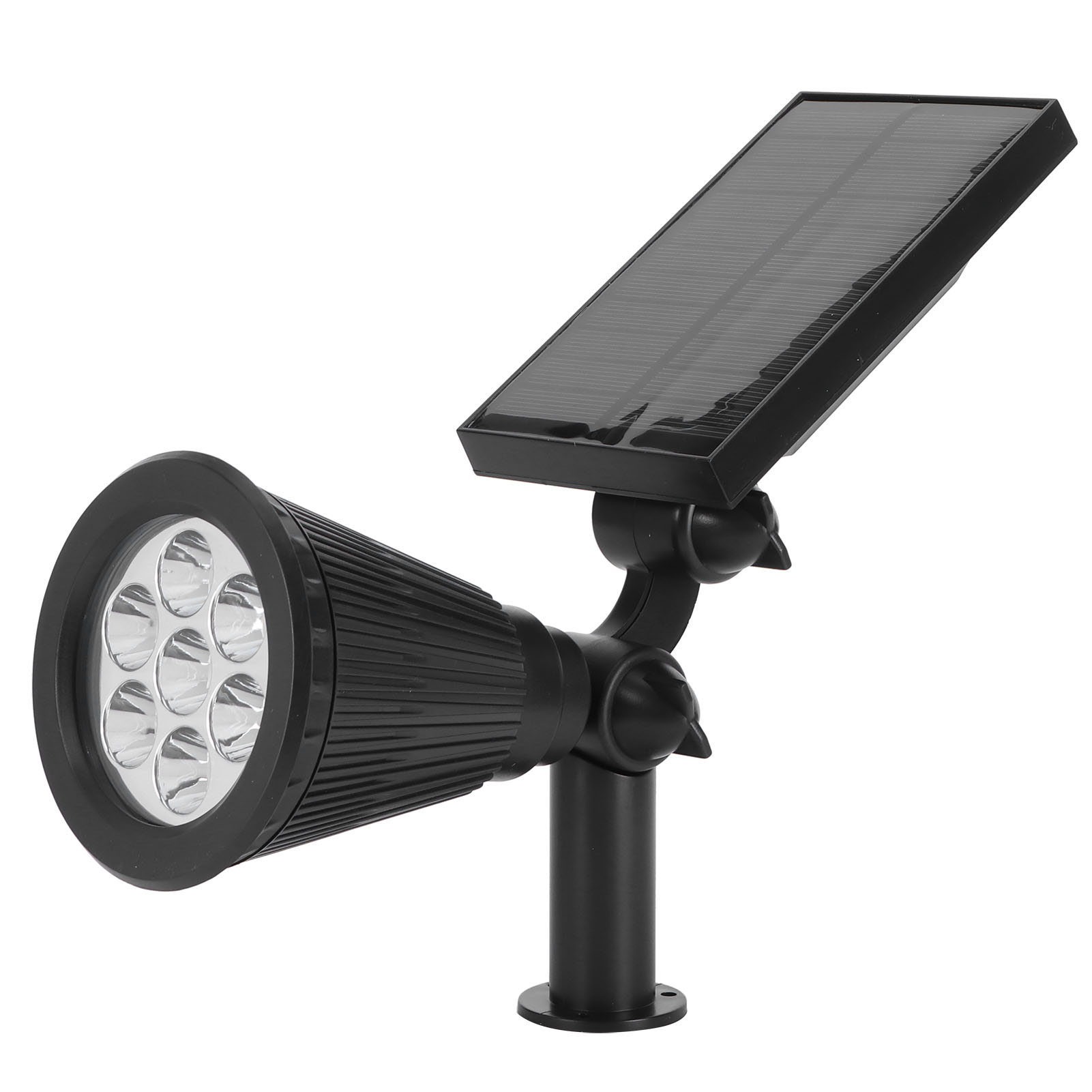 Solarleuchte Mit 7 Leds, Intelligenter Strahler Für Den Außenbereich, Garten, Rasen, Landschaft, Schwarz/weiß