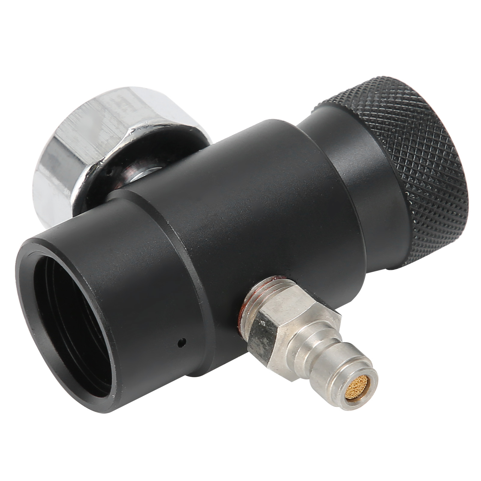 Verstellbares Co₂-nachfüllventil, 8-mm-außengewinde, 3000-psi-asa-manometer, Schwarz