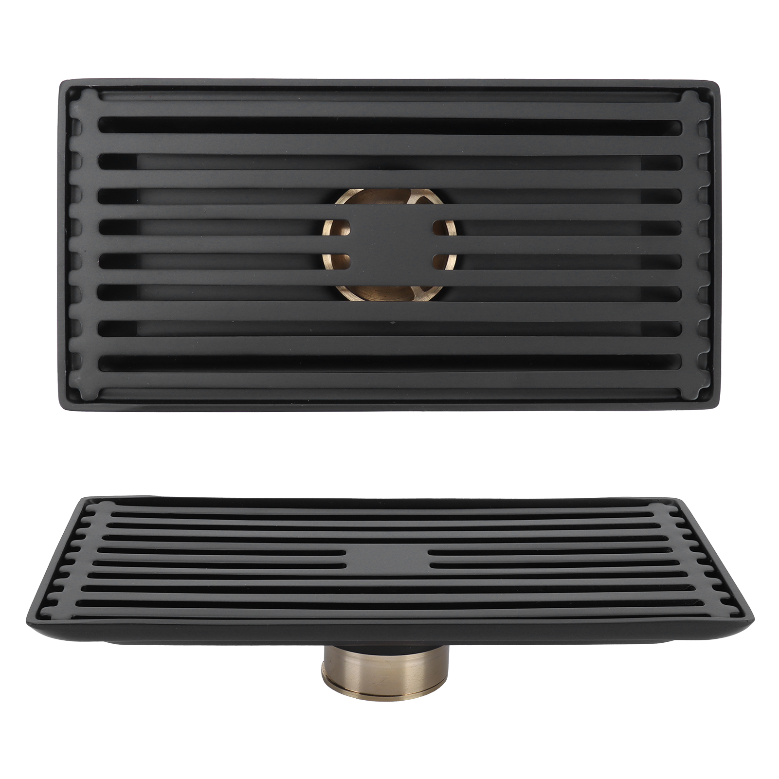 Schwarze Edelstahl-fußmatte Mit Abnehmbarem Deckel, Badezimmer- Und Küchenaccessoire, 10 X 20 Cm