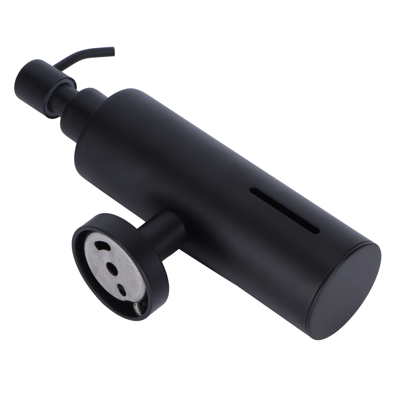 Runder, Wandmontierter Seifenspender (200 Ml) Mit Pumpe Für Shampoo Und Duschgel, Schwarzer Behälter Für Badezimmer.