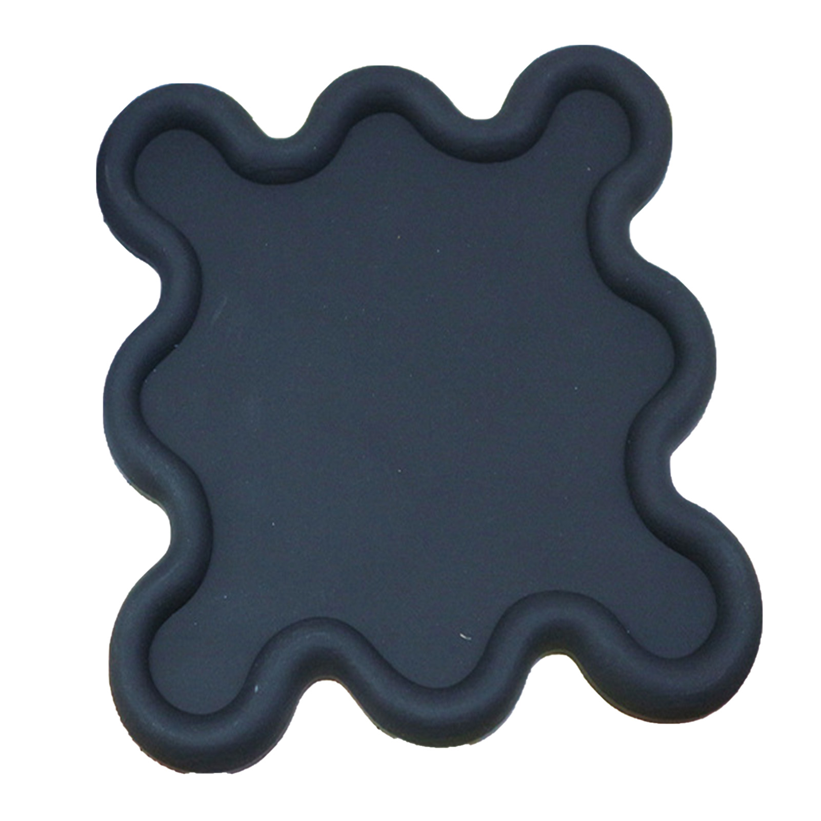 Set Mit 6 Schwarzen Pvc-untersetzern, Unregelmäßige Form, Hitzebeständig, Wasserdicht, Für Die Küche.
