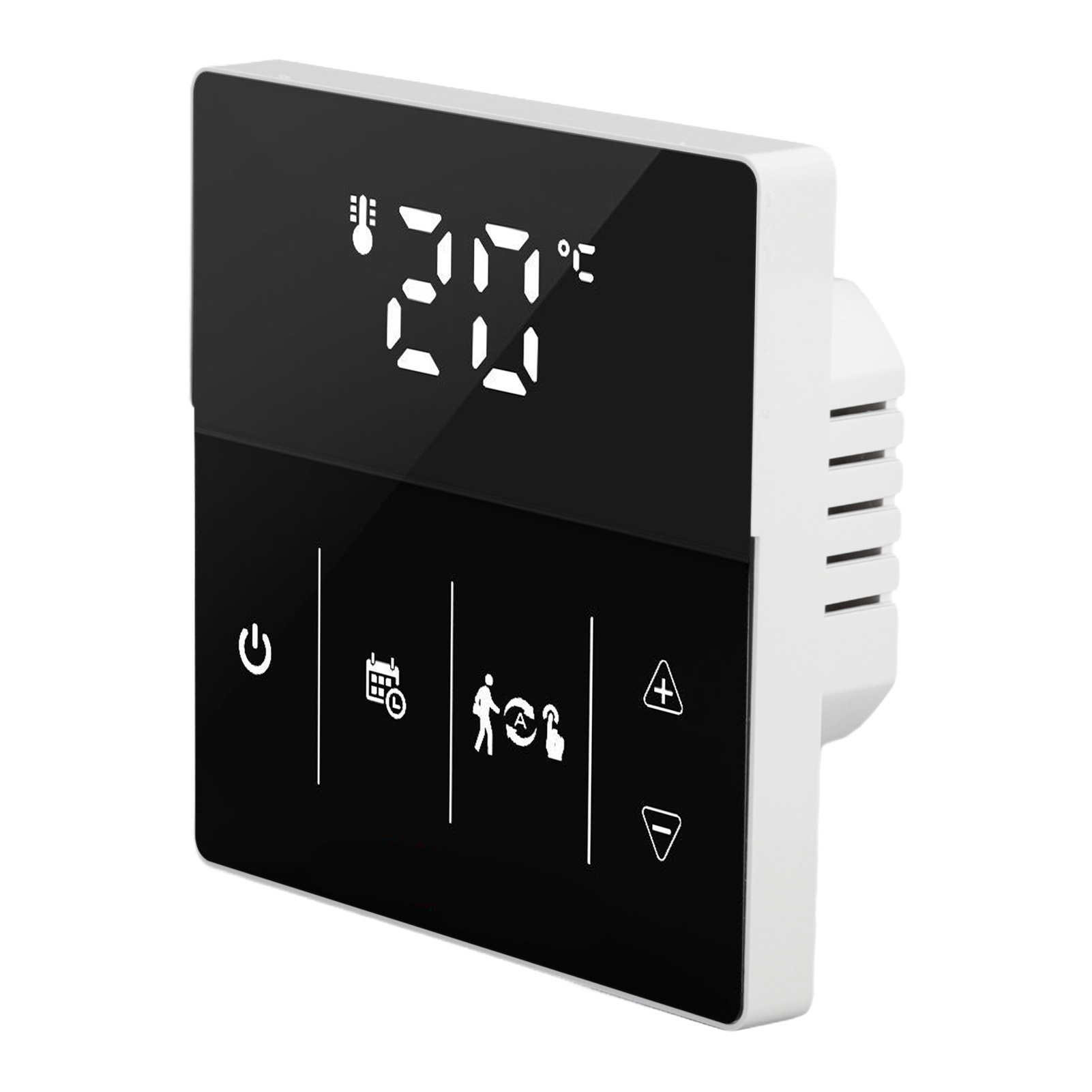 Intelligentes Wlan-thermostat Mit Digitalem Touchscreen, Sprachsteuerung Und Mobiler App, Für Den Heimgebrauch, 90–240 V, Schwarz