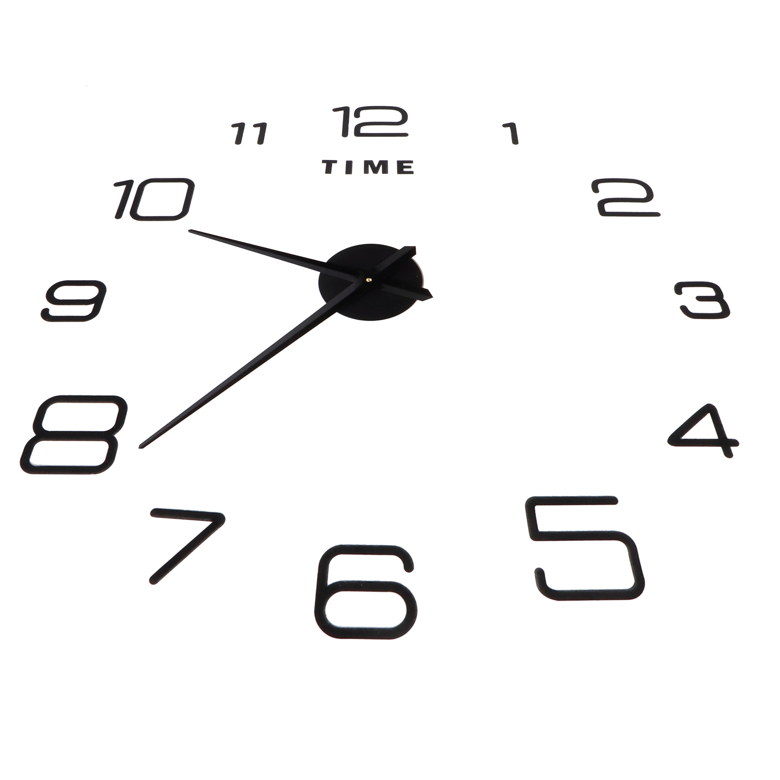 Diy-wanduhr Aus Acryl Ohne Rahmen, Dekorativer Wandspiegelaufkleber Für Wohnzimmer, Schlafzimmer, Schwarz