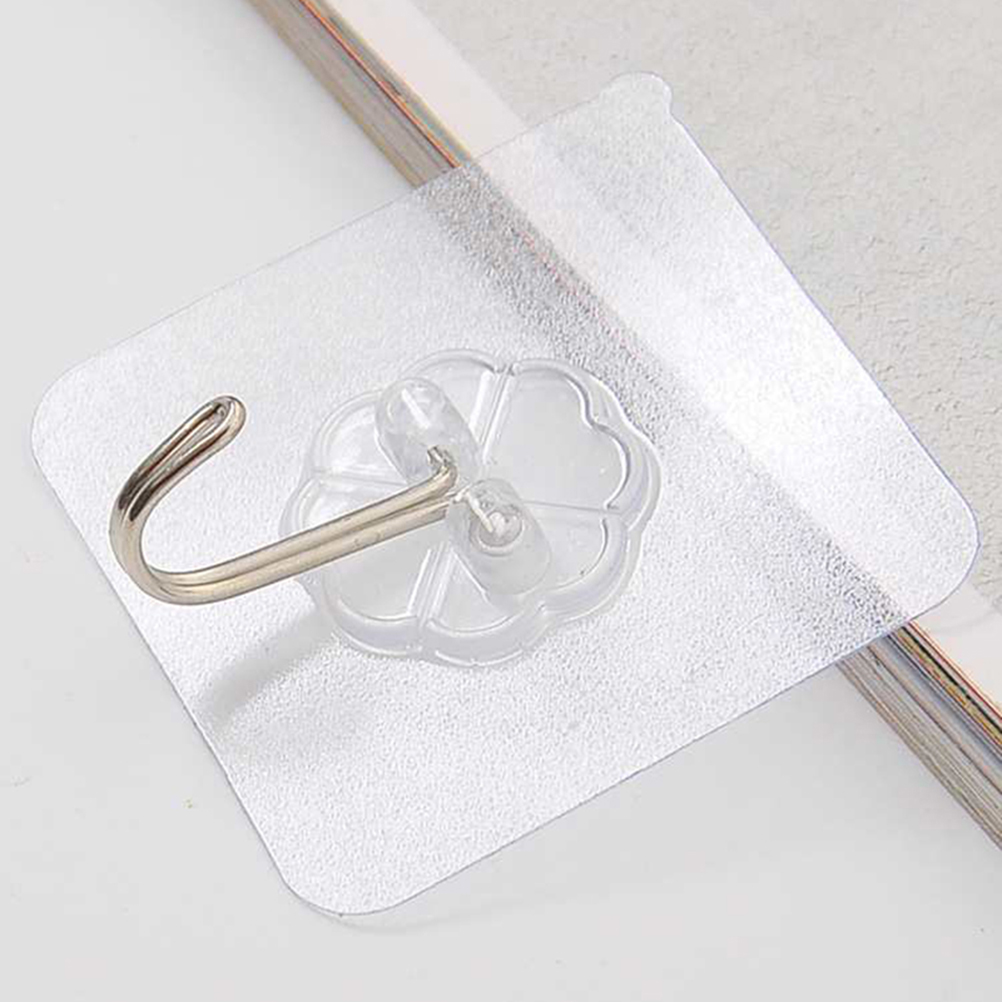 Set Mit 2 Transparenten, Nagelfreien Klebehaken Für Bad, Küche, Tür Und Wand Nahtlose Viskose-aufhängung
