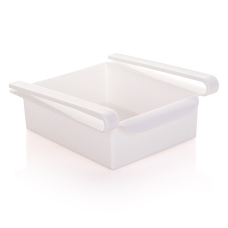 Set Aus 3 Ausziehbaren Kühlschrank-aufbewahrungsboxen, Lebensmittelschublade, Sortierorganizer, Weißem Kunststoffkorb.
