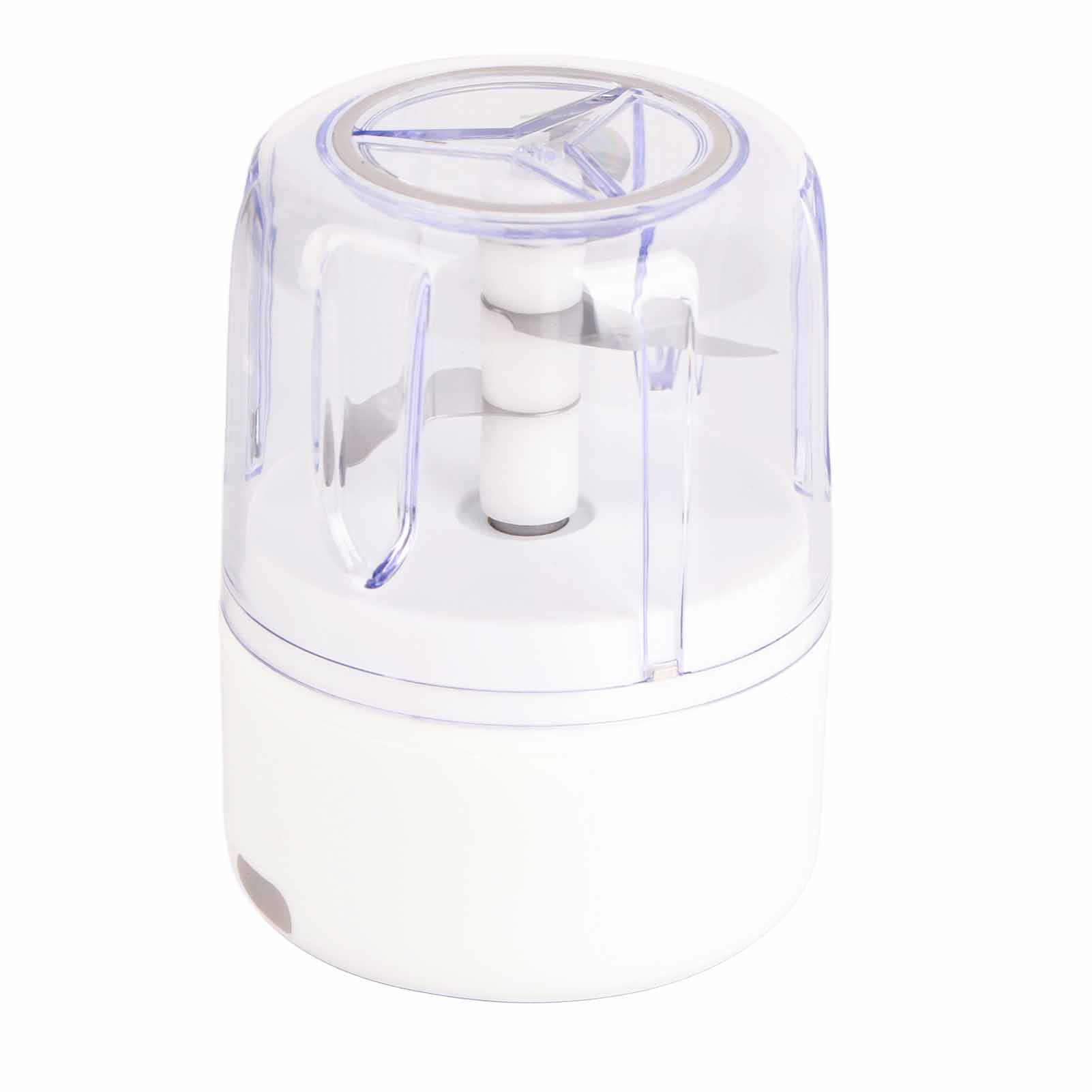Elektrischer Mini-knoblauchschneider, Usb-aufladbar, Edelstahlklingen, Leistungsstarkes Knoblauchmahlwerk, 250 Ml (8,6 X 5 X 7 Cm), Weiß