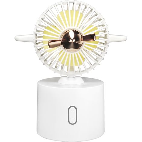 Mini-tragbarer, Wiederaufladbarer Usb-ventilator Im Flugzeugstil Mit Oszillationsfunktion Für Sommer, Büro Und Zuhause, Weiß