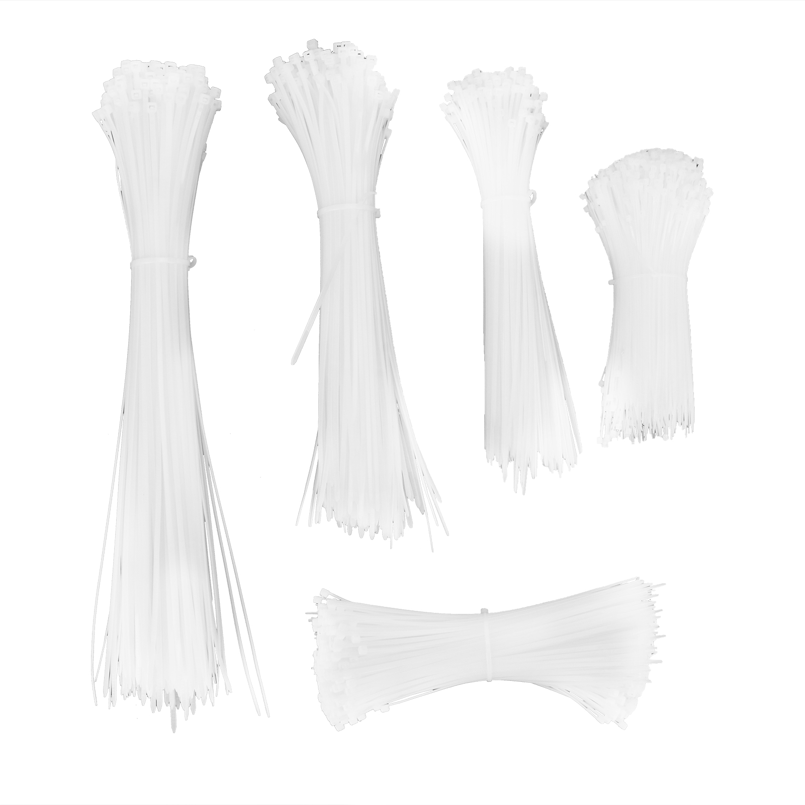 Packung Mit 5 Weißen Nylon-kabelbindern, Einweg-kabelbinder Zur Kabelaufbewahrung Und -organisation