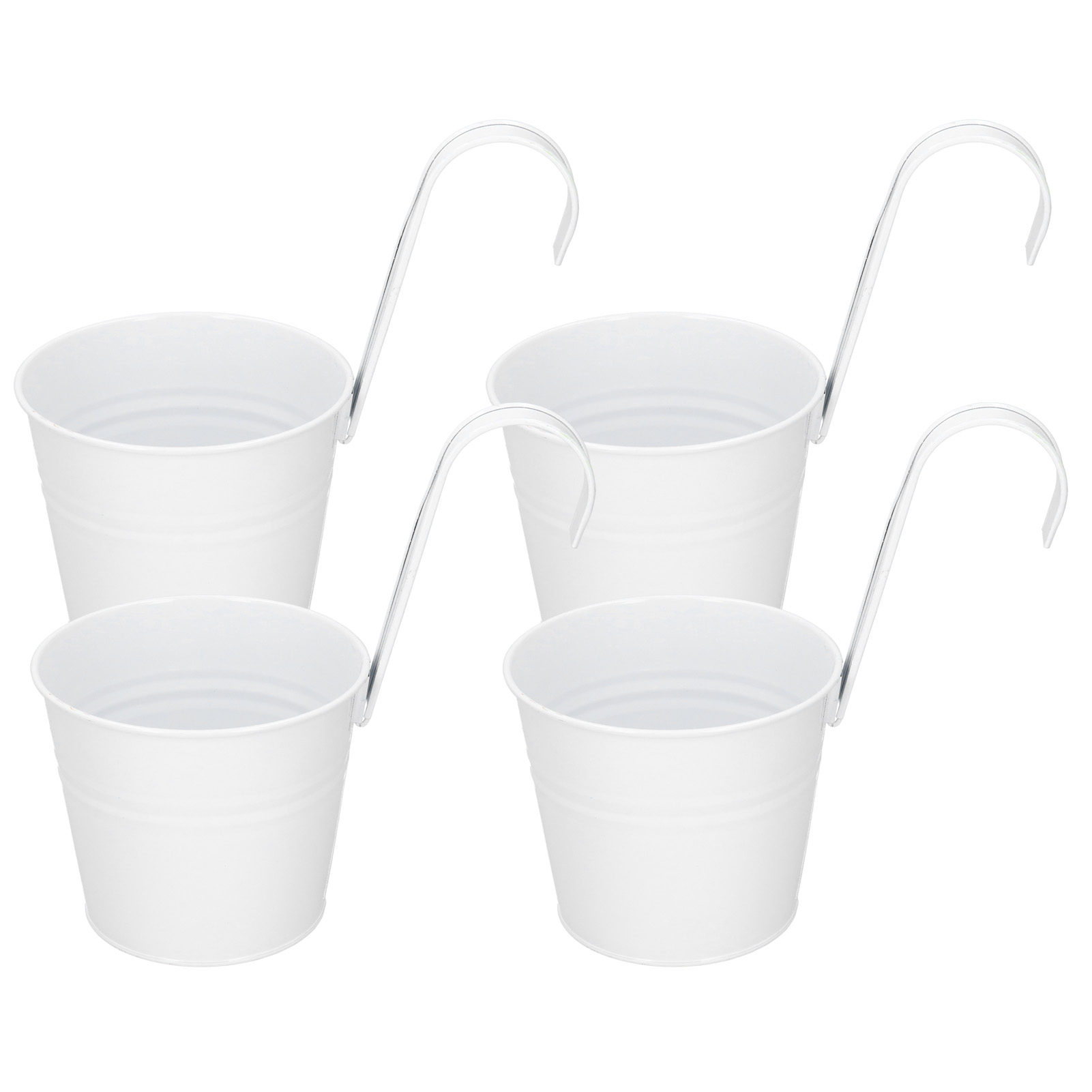 Set Mit 4 Eisernen Wandpflanzgefäßen Für Sukkulenten Und Blumen, Abnehmbarer Weißer Balkonpflanzkasten