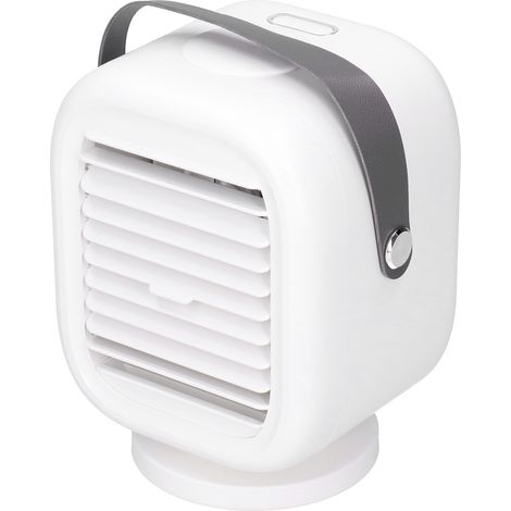 190 Ml Usb-lüfter, Luftvernebler, 120°-oszillation, Wiederaufladbar, Für Büro Und Zuhause, Weiß.